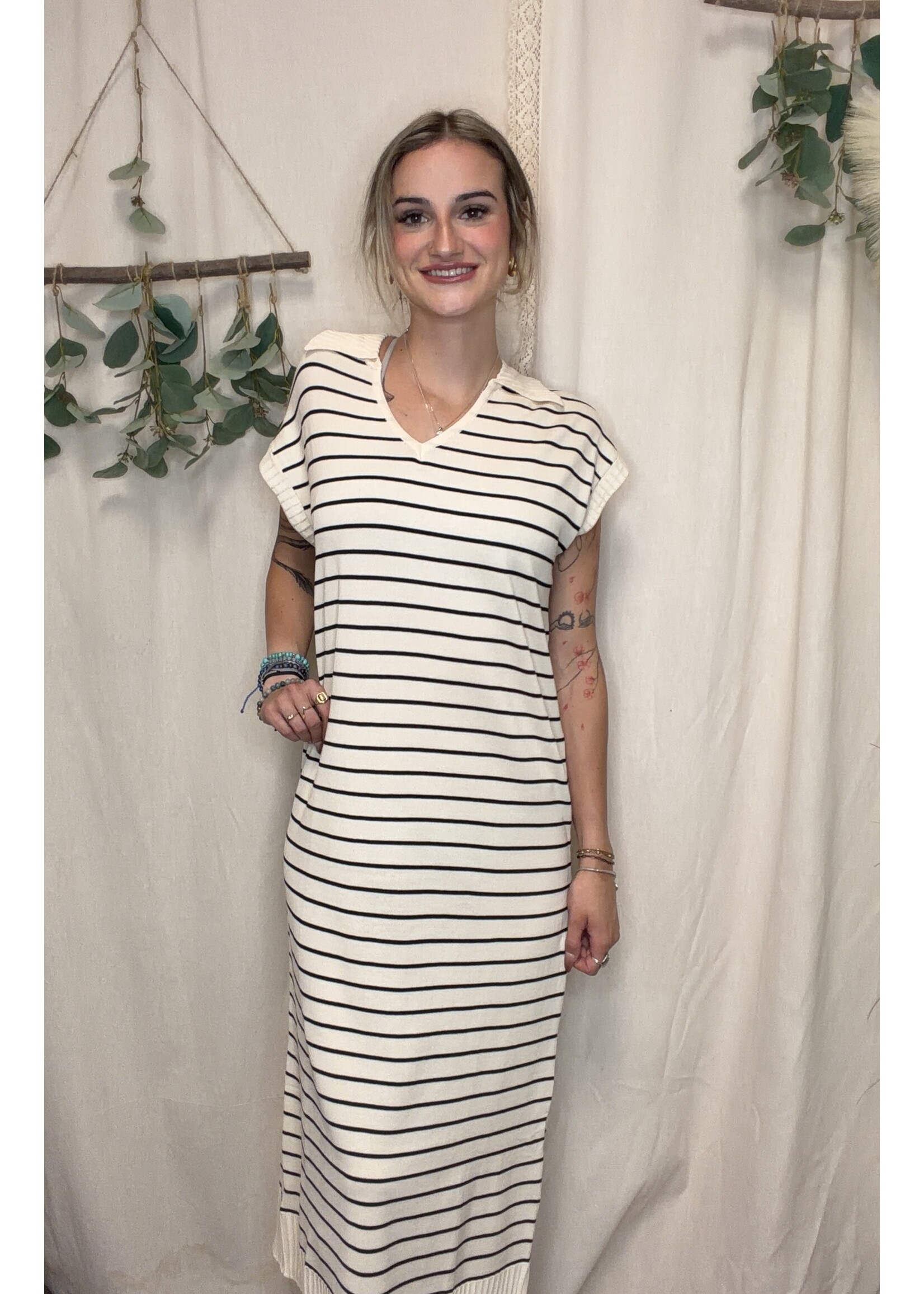 Wholesalesir Striped V-Neck Long Dress