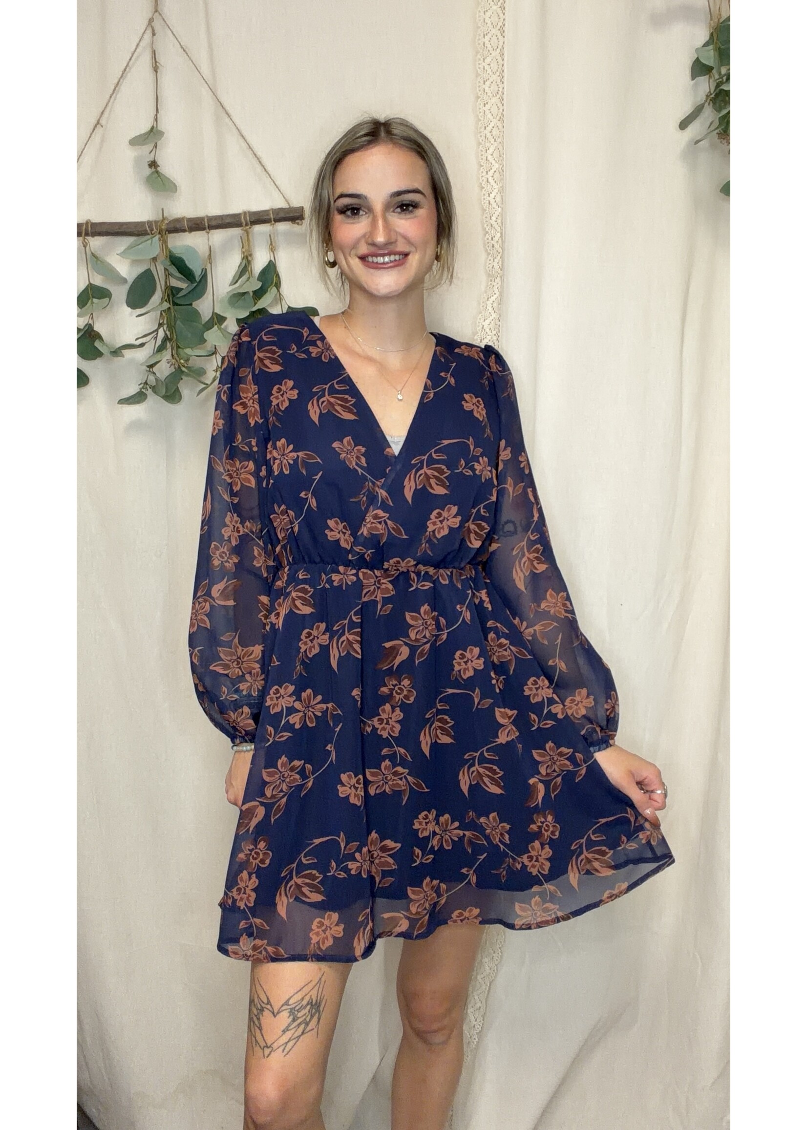 Wholesalesir Chiffon Printed Floral Dress