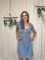 Wholesalesir Hollow Lace Up Bubble Sleeve Dress