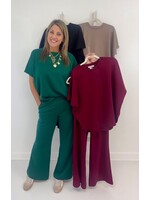Curbed Hem Top & Pants Set
