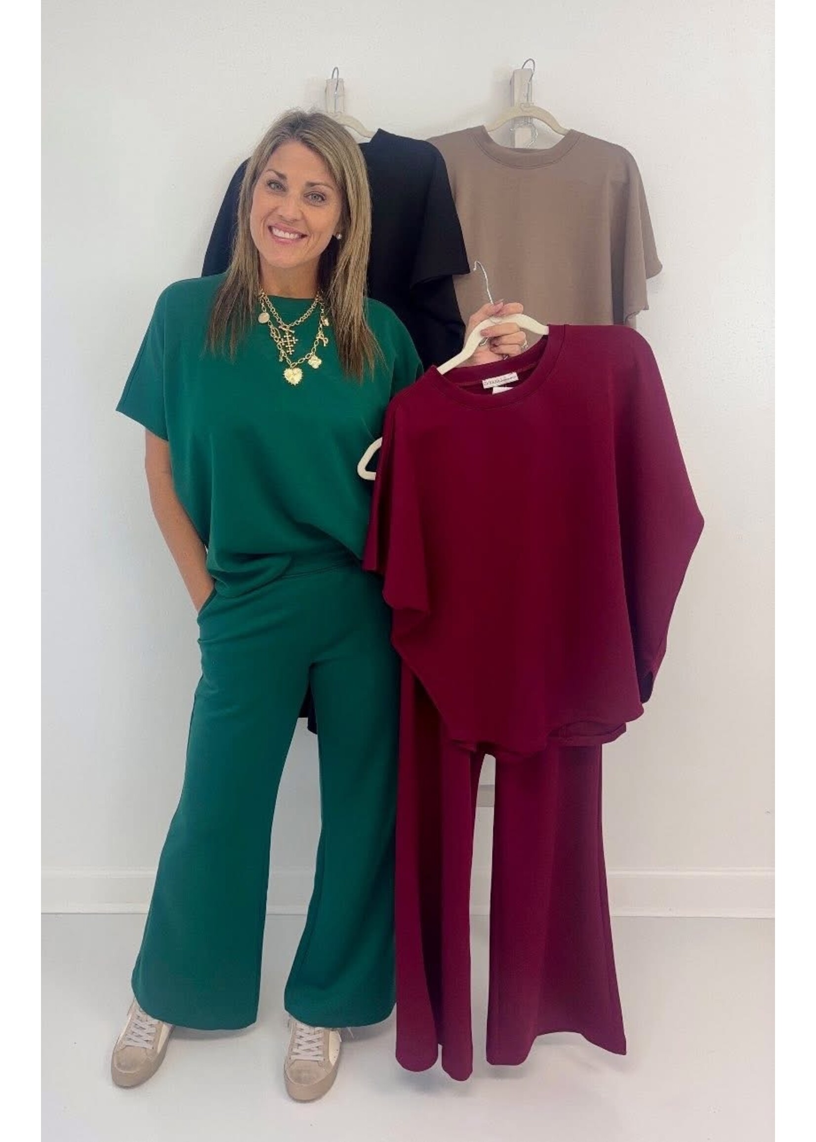 Curbed Hem Top & Pants Set