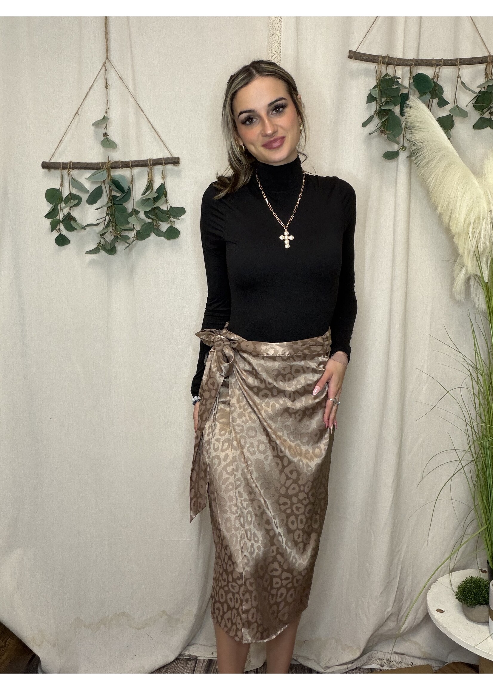 Jacquard Leopard Wrap Skirts