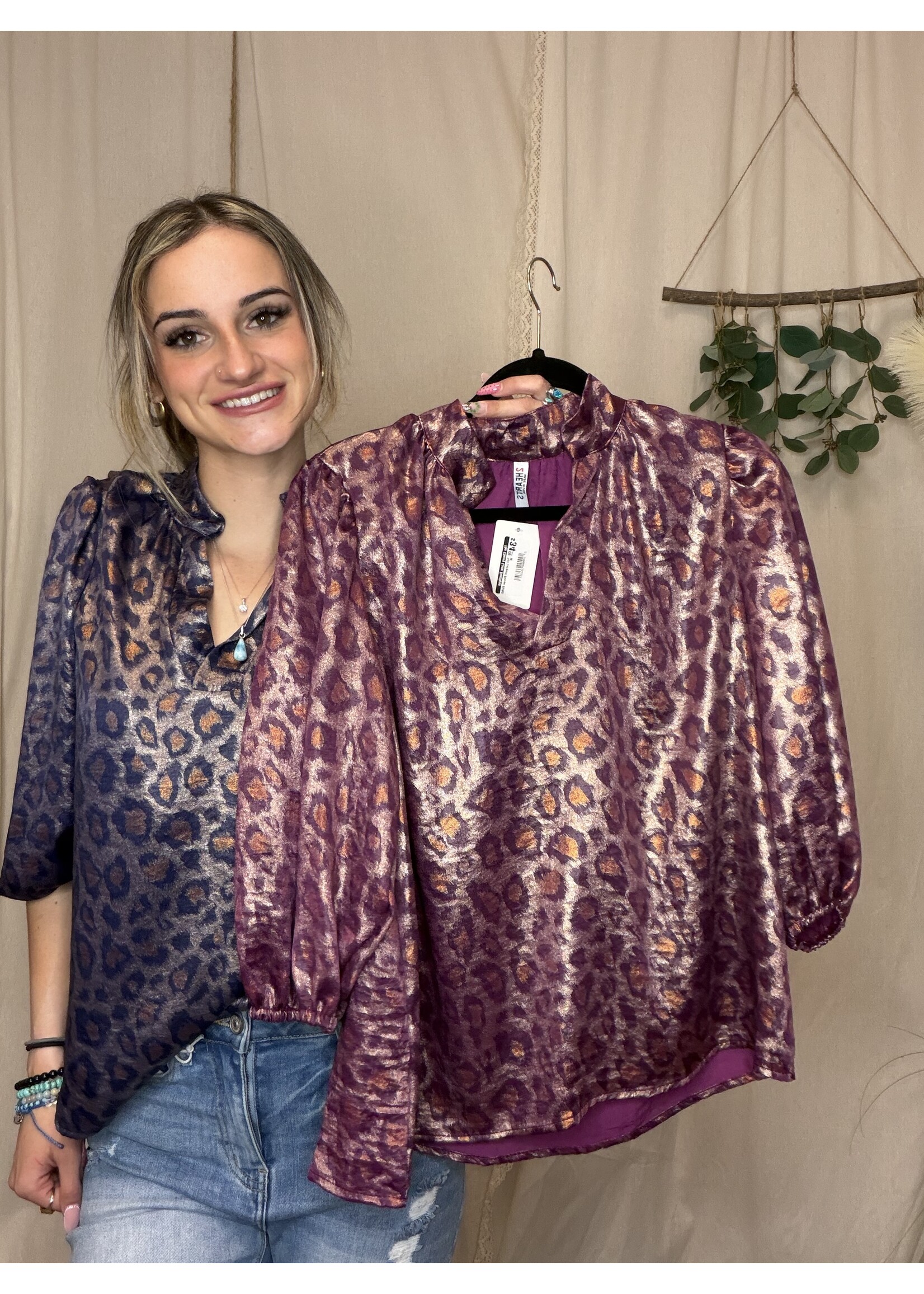 Foil Leopard Blouse