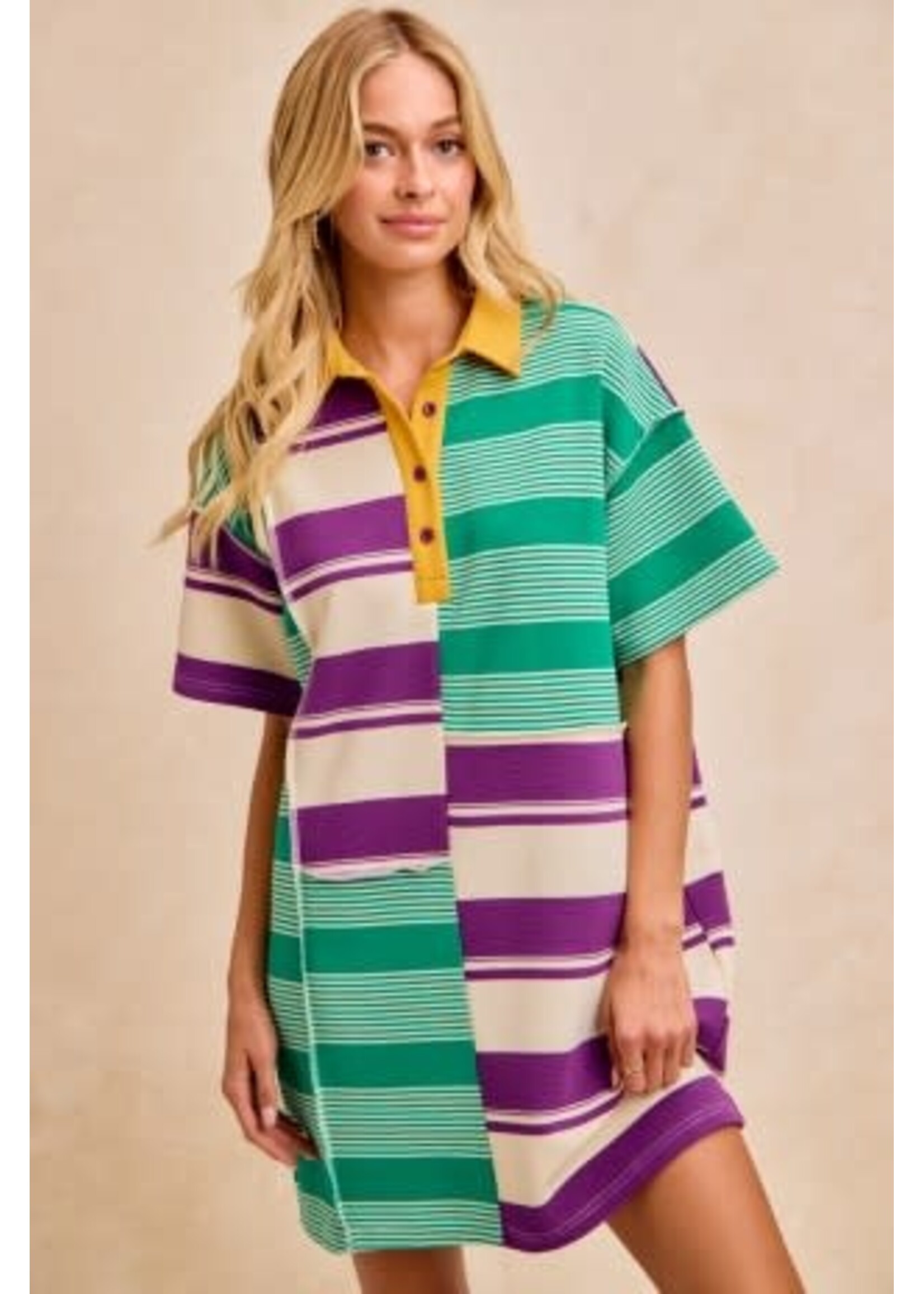 Mardi Stripe Mix+Matched Dress