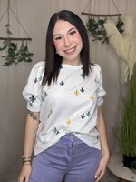 MG Fluer De Lis Puff Sleeve Knit