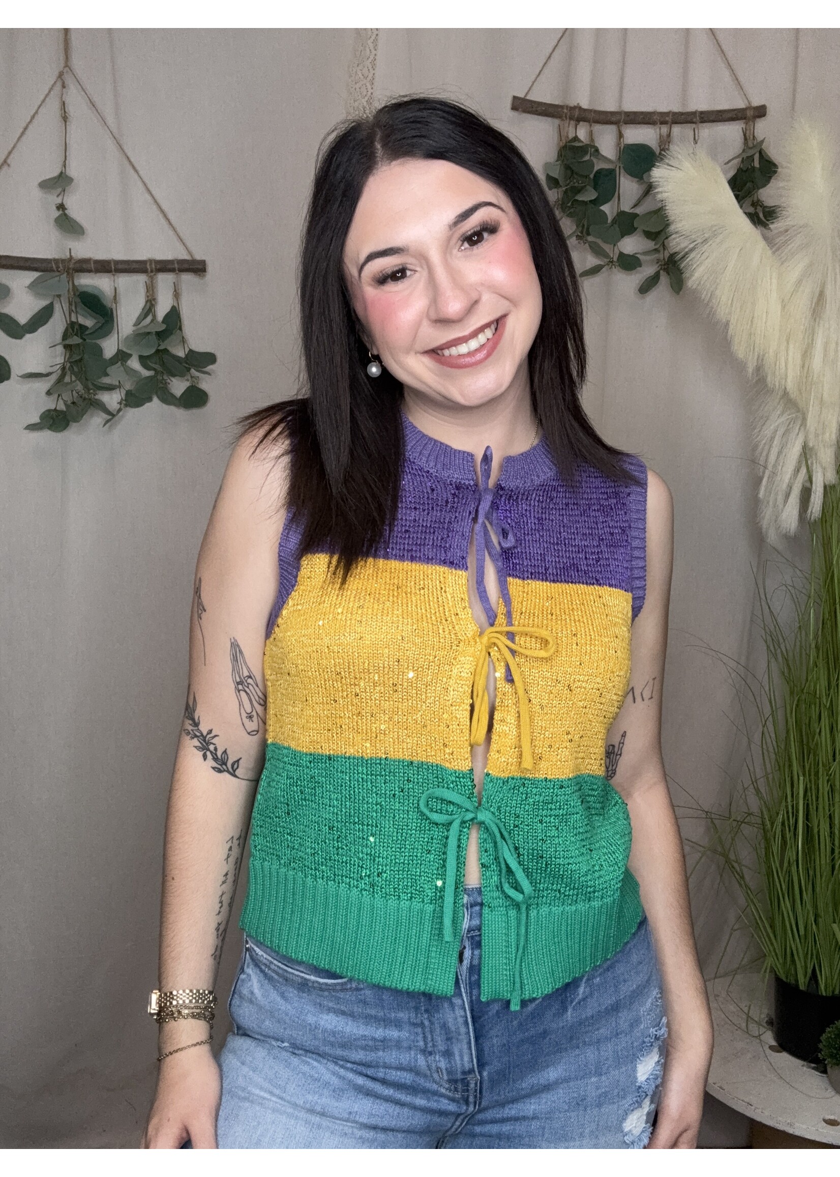 MG Sequin Block Sweater Vest