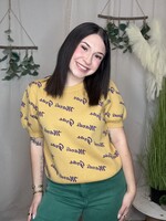MG Letter Puff Sleeve Sweater