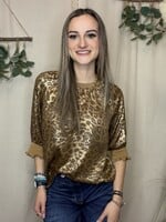 little daisy closet Leopard Half Sleeve Blouse