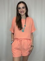 Woven Airflow Top & Shorts Set