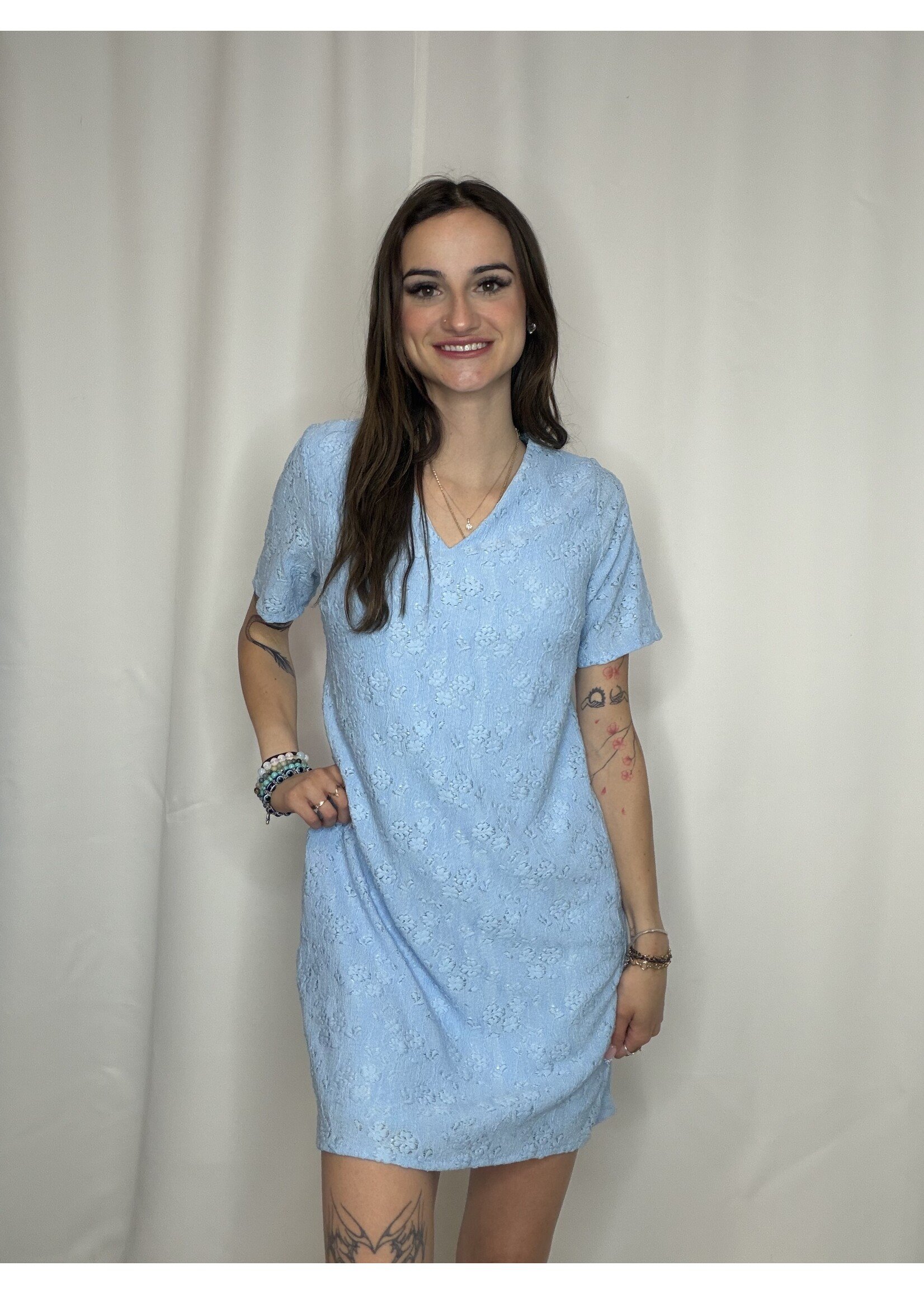 Lace V-neck Shift Dress