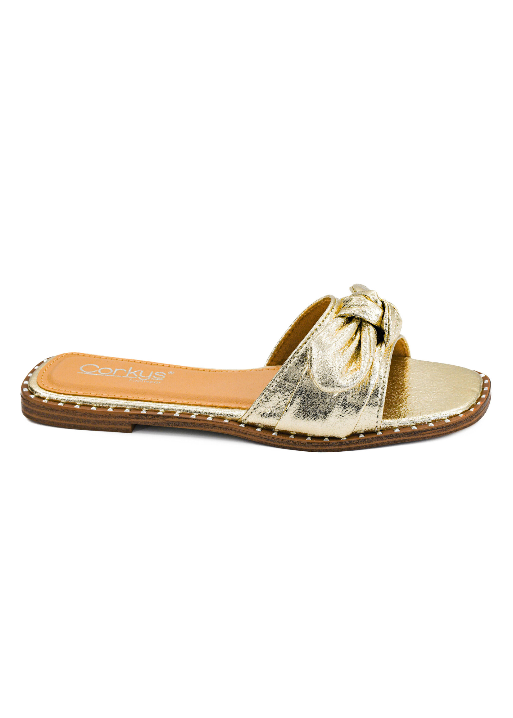 Corky's Clam Bake- Gold Crinkle Metallic Shoes