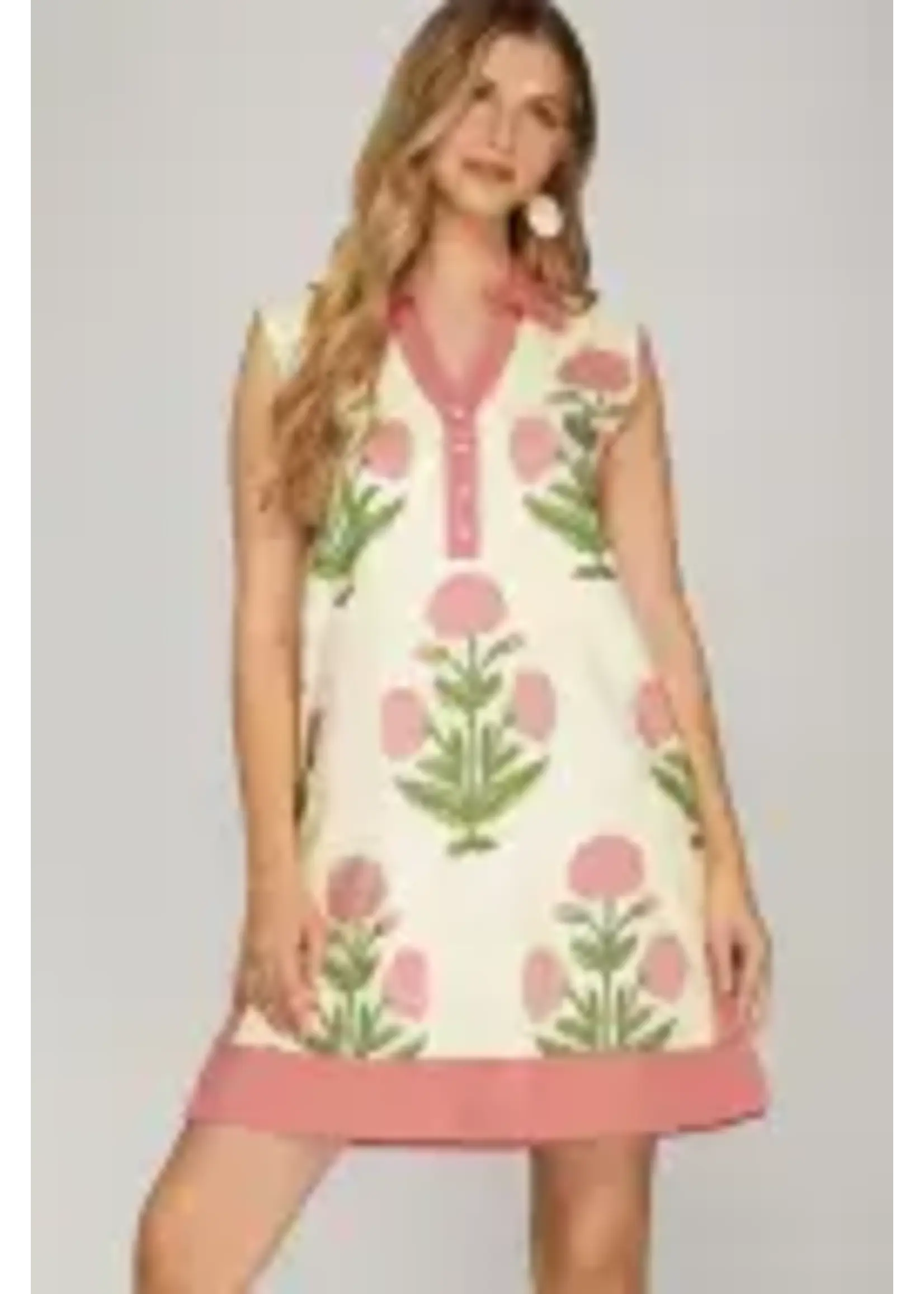 Sleeveless Printed Pocket Dress