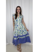 Drop Shoulder Smocked Midi Dress