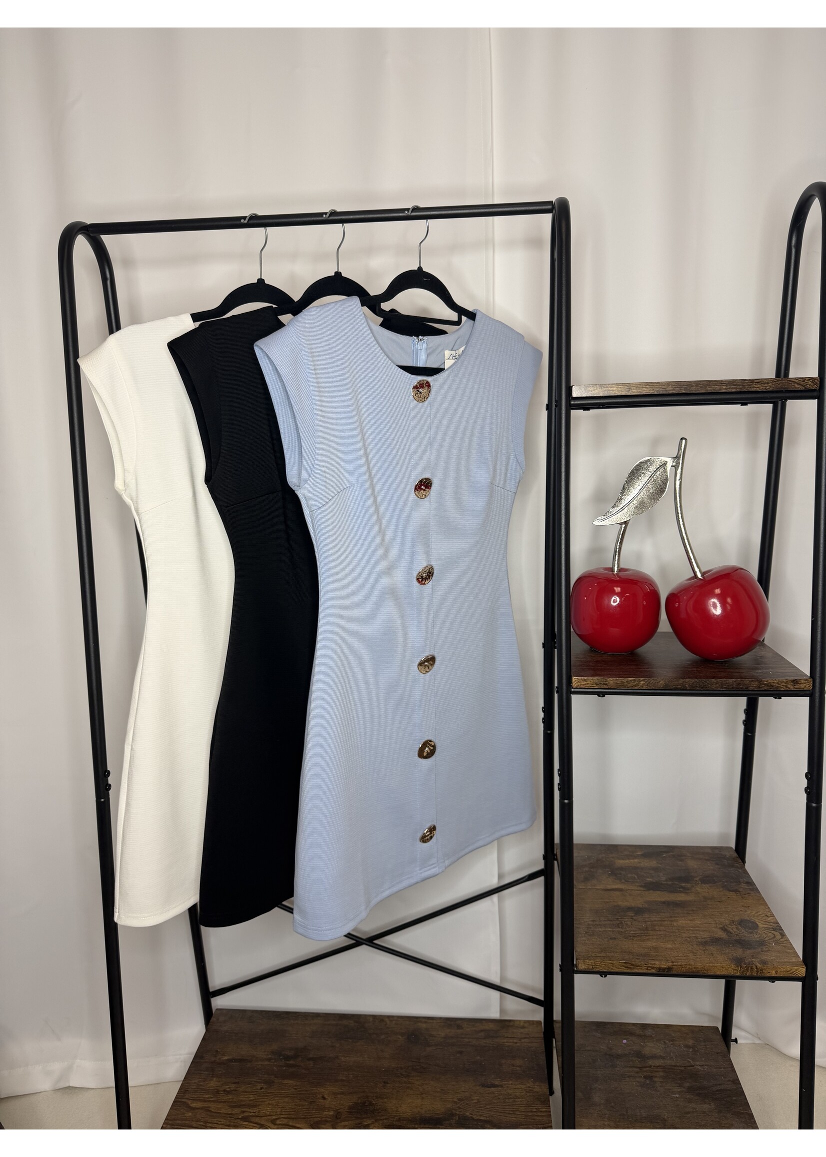 Drop Sleeve Knit Button Down Dress