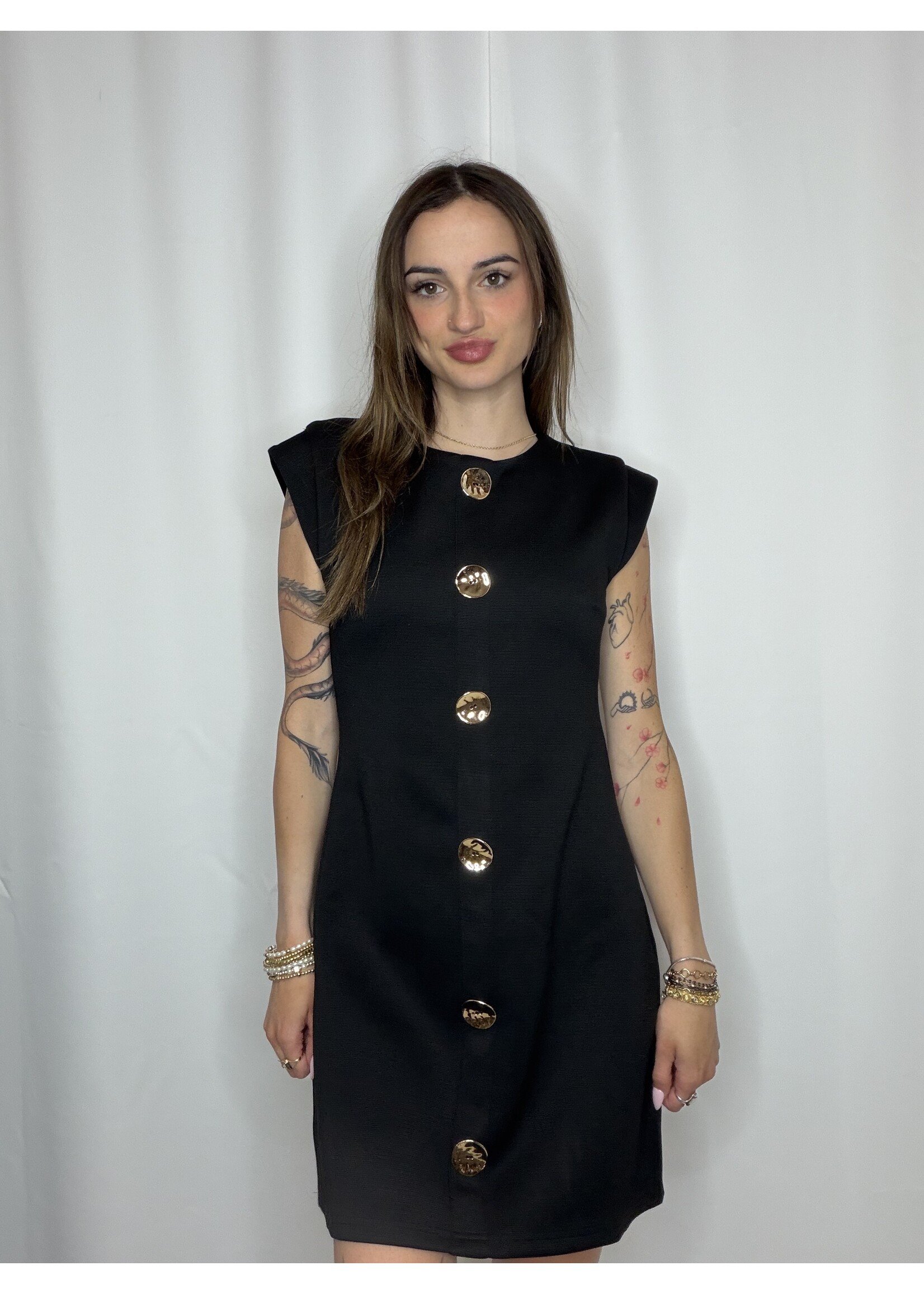 Drop Sleeve Knit Button Down Dress