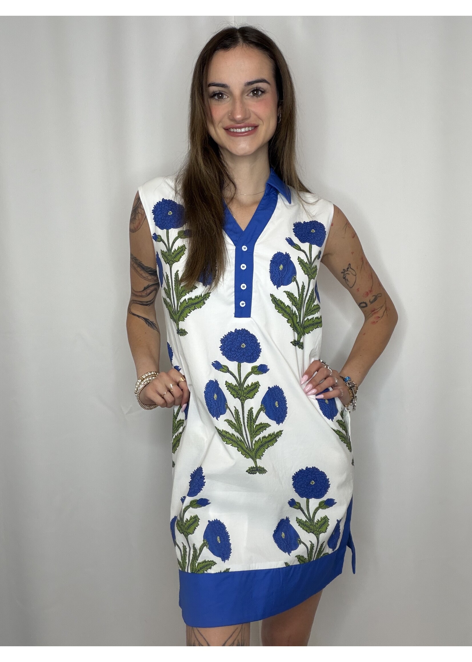Sleeveless Printed Pocket Dress