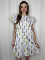 Ruffle Sleeve Pintuck Detail Dress