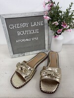Corky's Clam Bake- Gold Crinkle Metallic Shoes