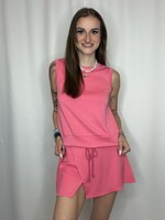 Sleeveless Scuba Crew Neck Top and Skort Set
