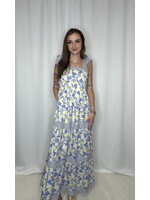 Sleeveless Shoulder Tie Tiered Midi Dress