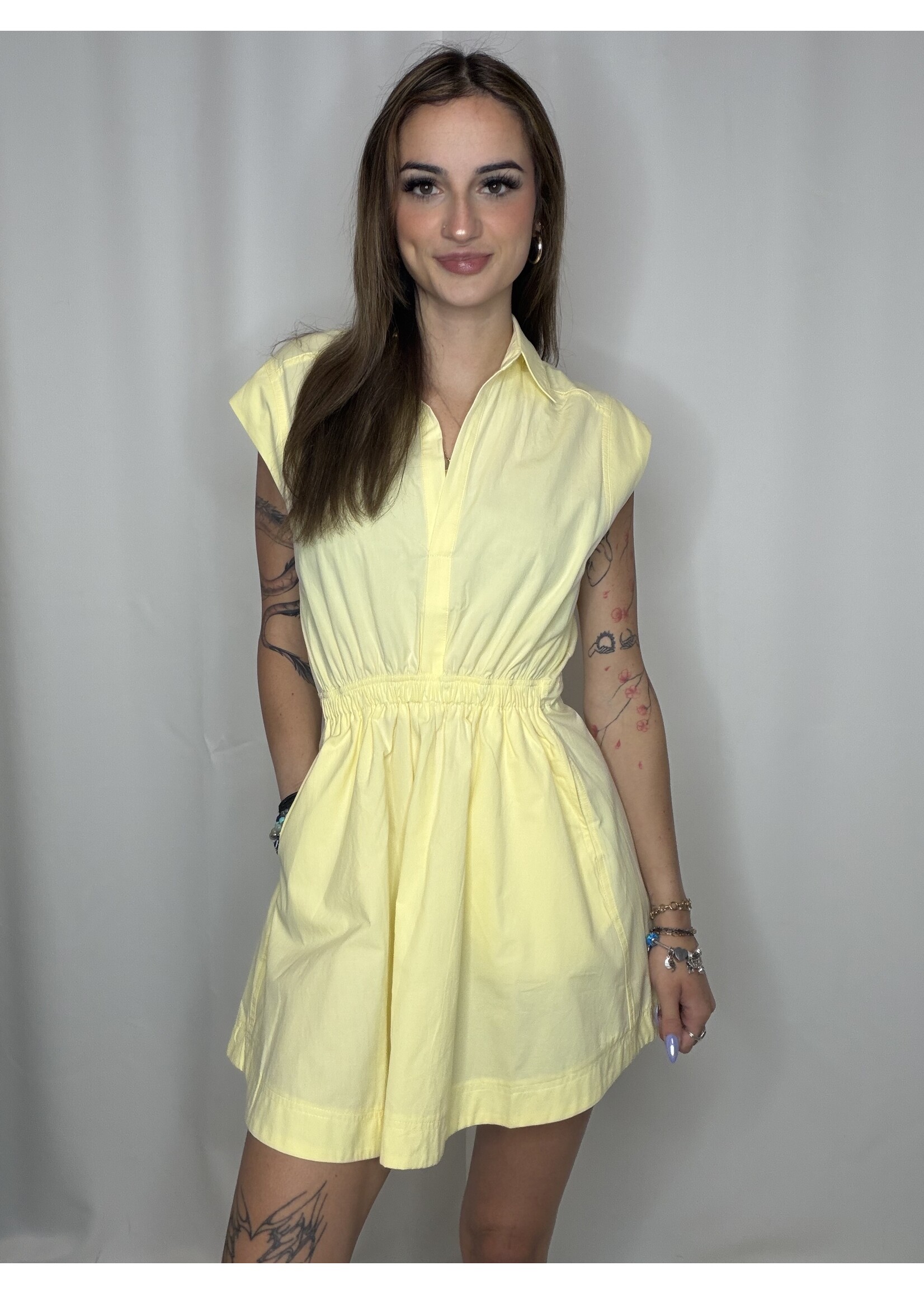 Collared Scrunch Waist Dress