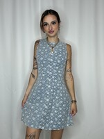 Hope & Sunshine Sleeveless Floral Denim Dress