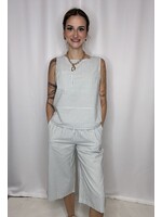 Hope & Sunshine Striped Sleeveless Top and Cropped Pants Set
