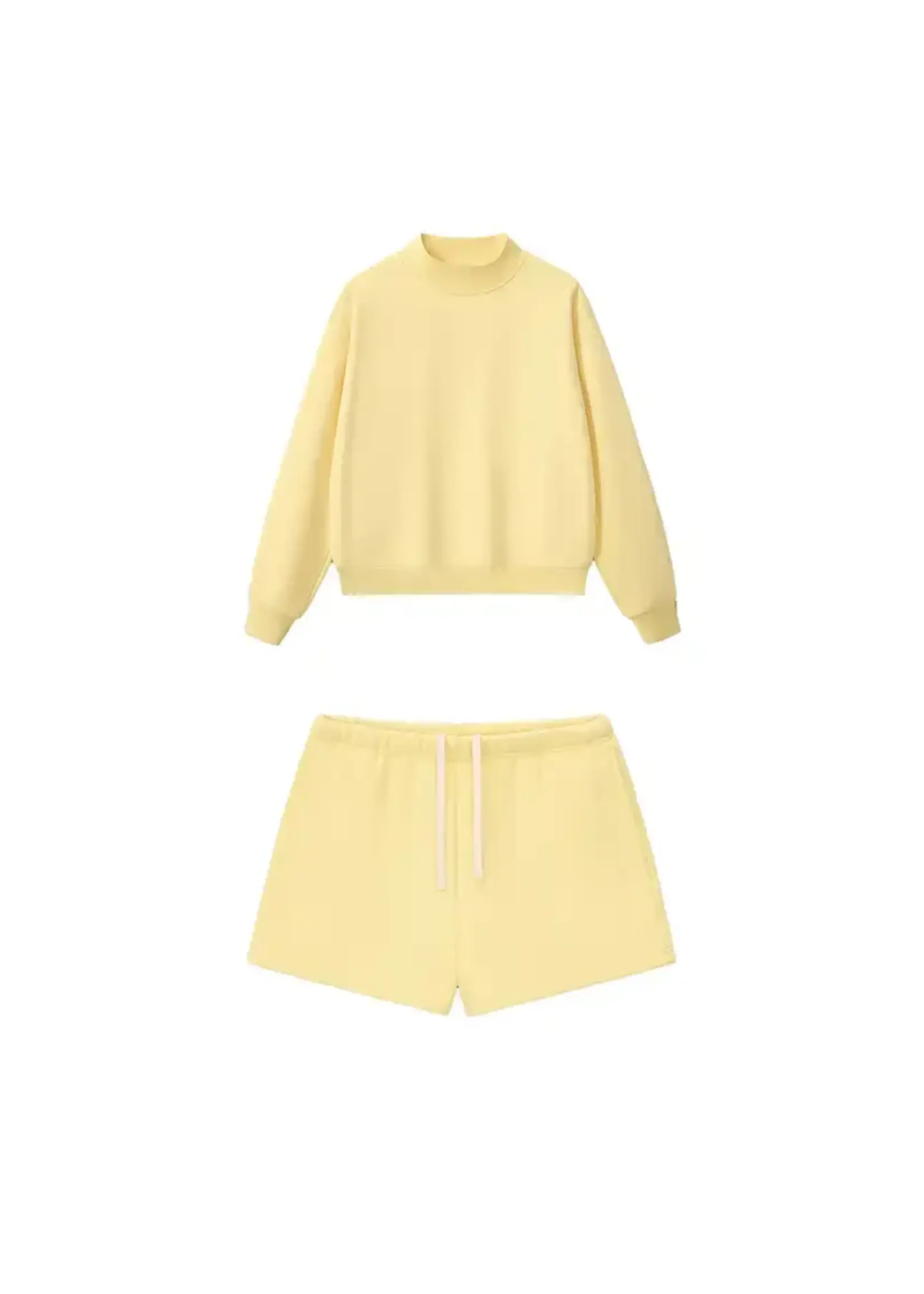 Mock Neck Sweatshirt + Shorts