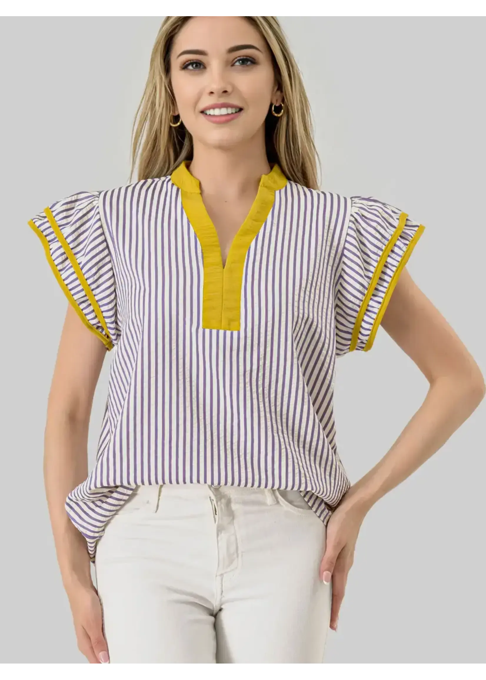 pixi+ivy Seersucker Striped Top