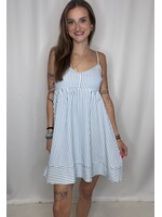 Striped Bow V-Neck Dress