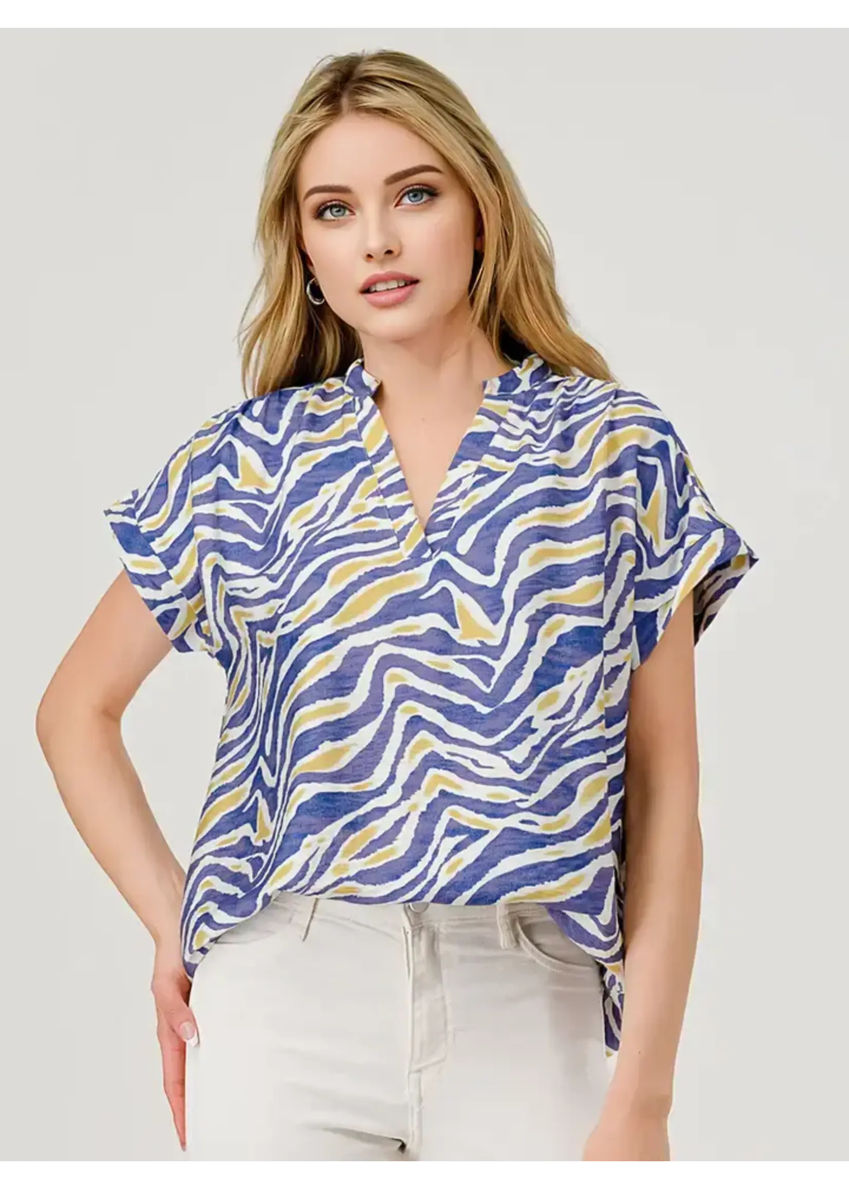 pixi+ivy Purple Tiger Print Top
