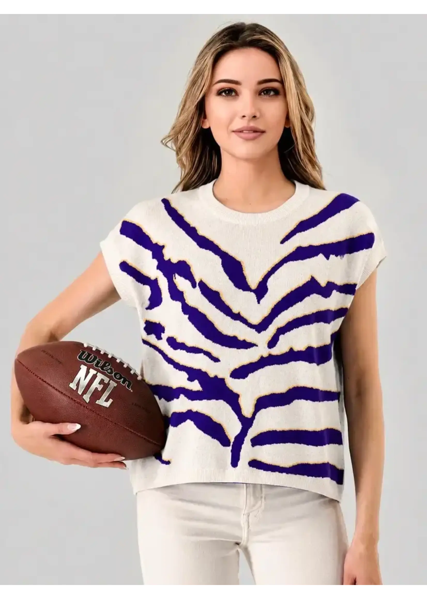 pixi+ivy Tiger Print Knit Vest Top