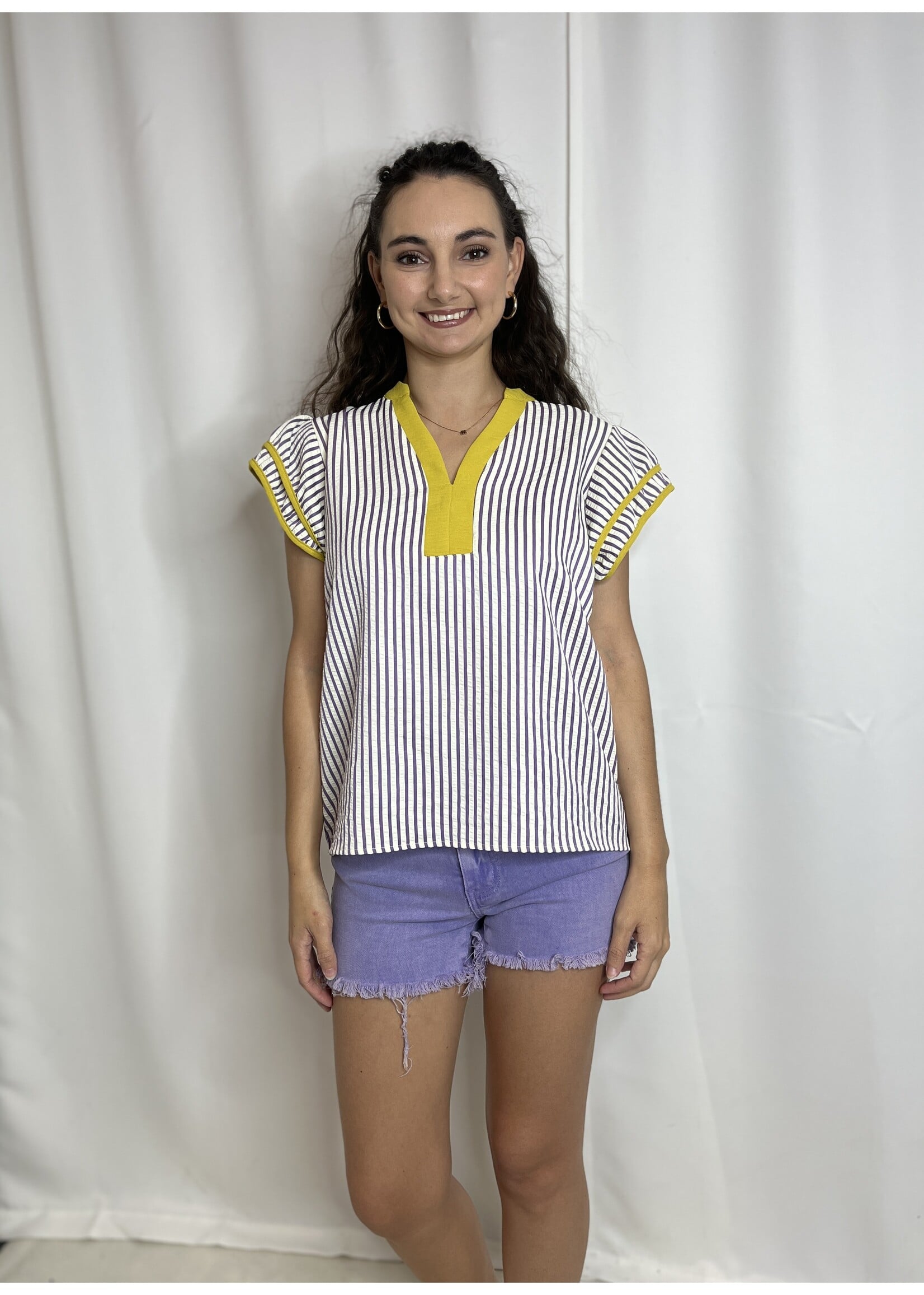 pixi+ivy Seersucker Striped Top