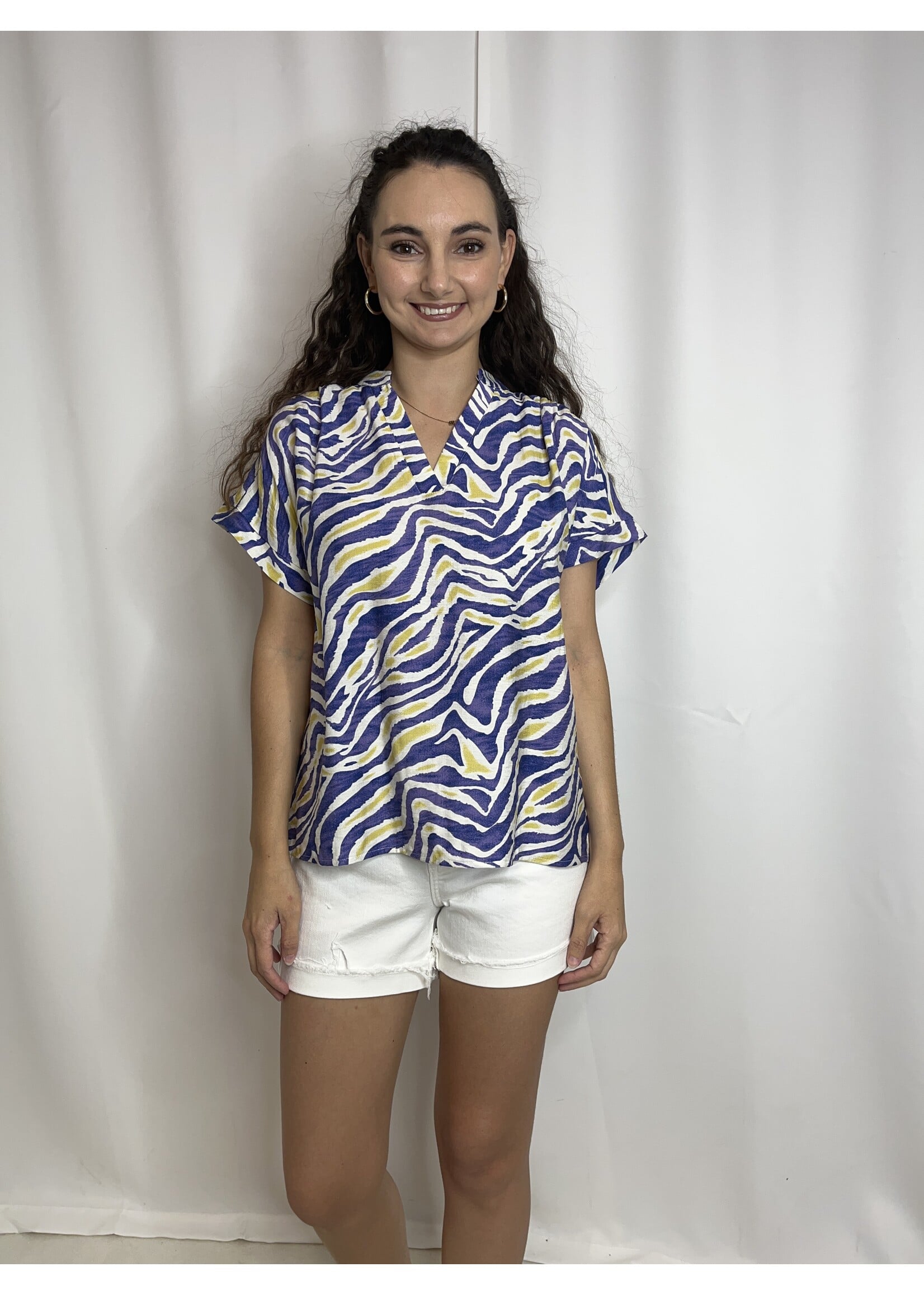 pixi+ivy Purple Tiger Print Top