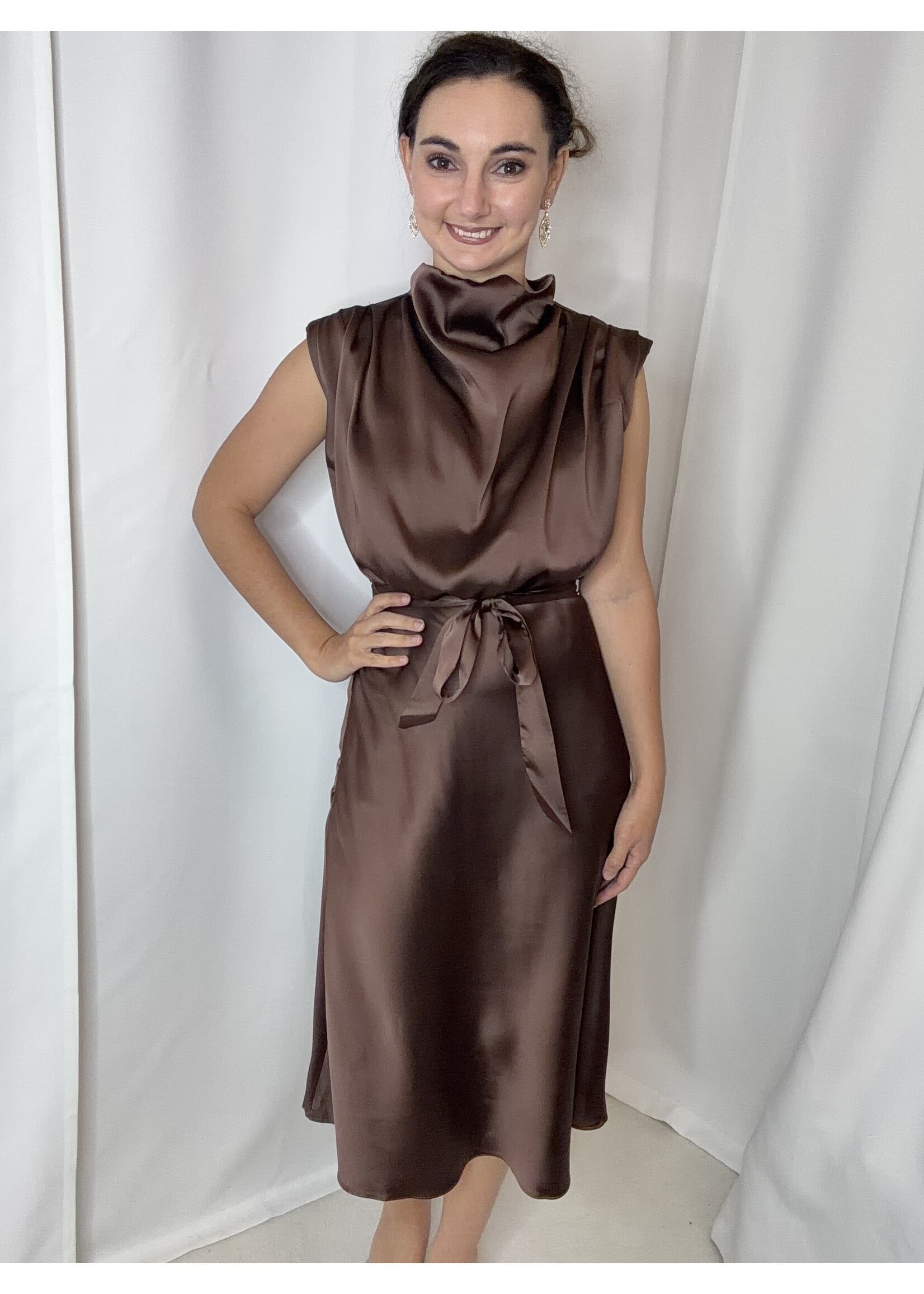Cowl Neck Midi Dress