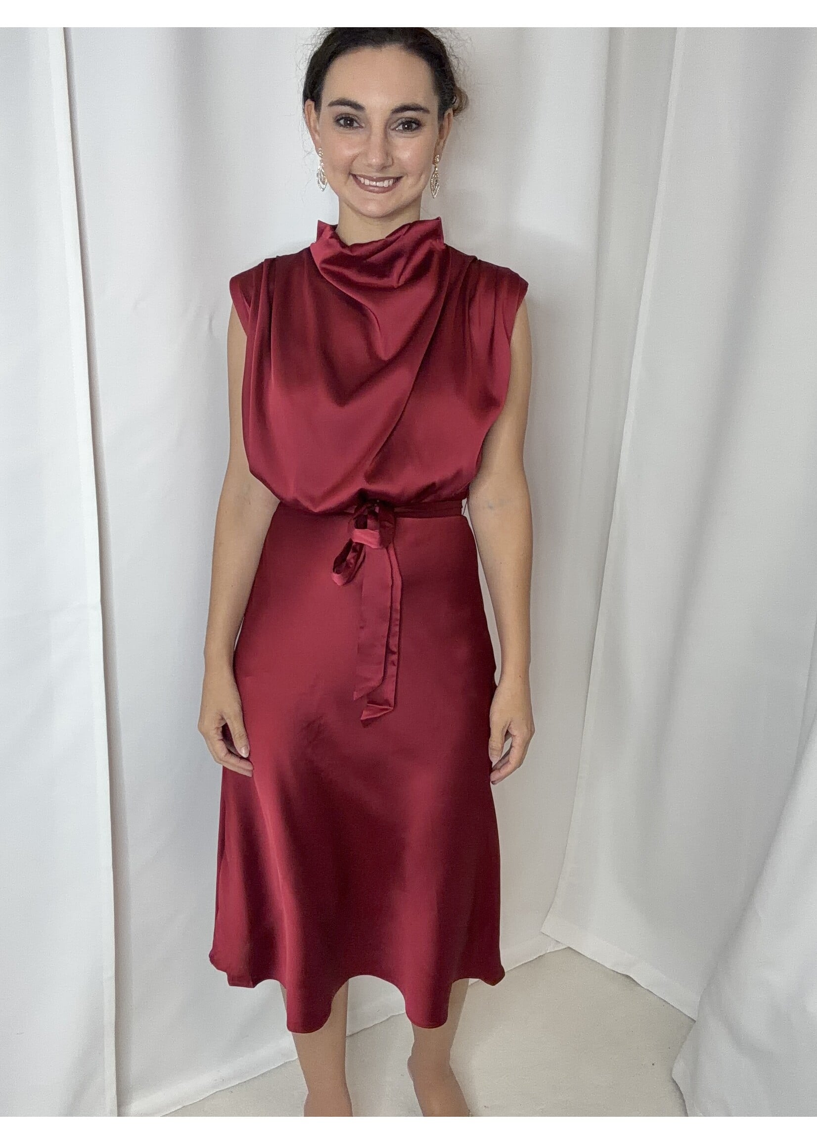 Cowl Neck Midi Dress