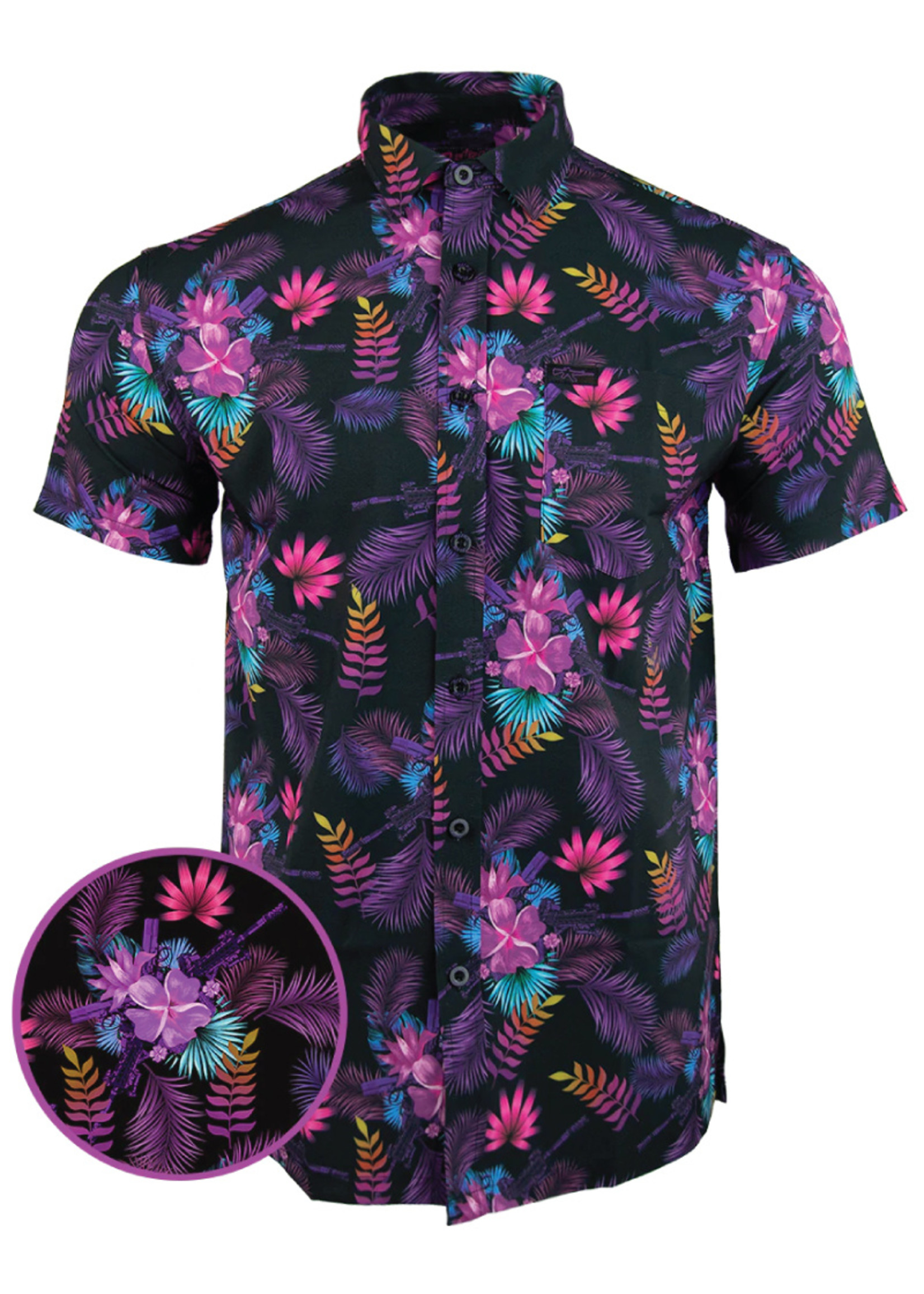 Retro Rifle Tropics Hawaiian Shirt