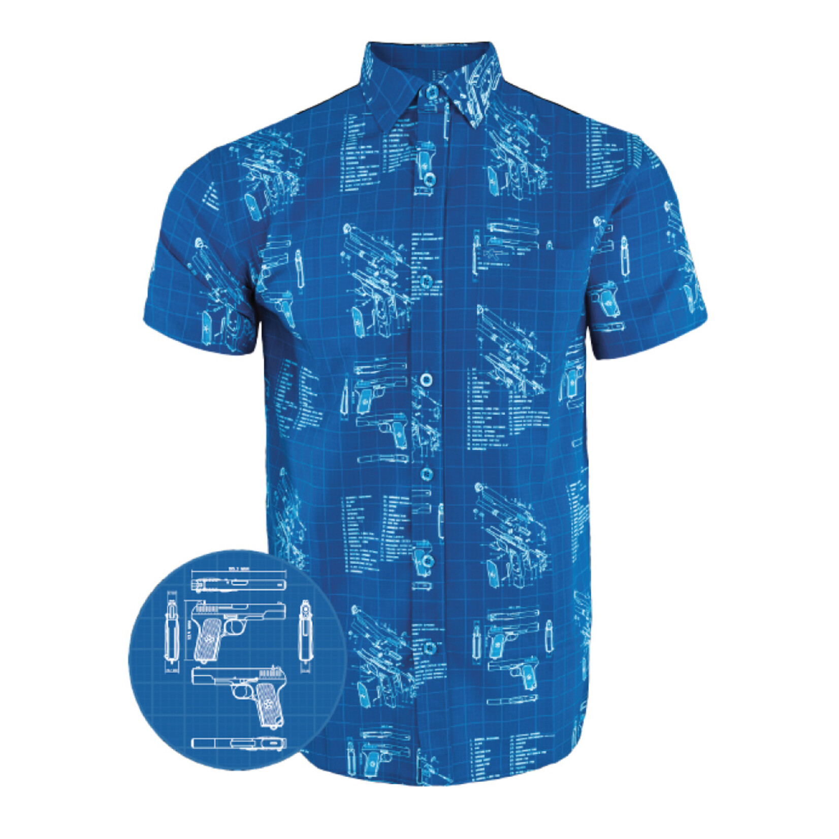 Retro Rifle Blueprint Hawaiian Shirt