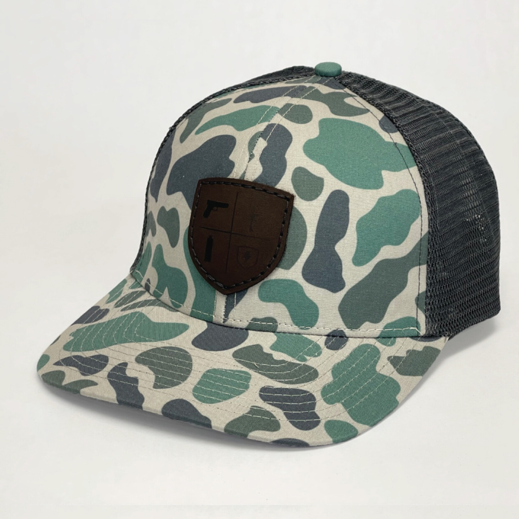 NEW Old School Duck Camo with Leather Patch Hat