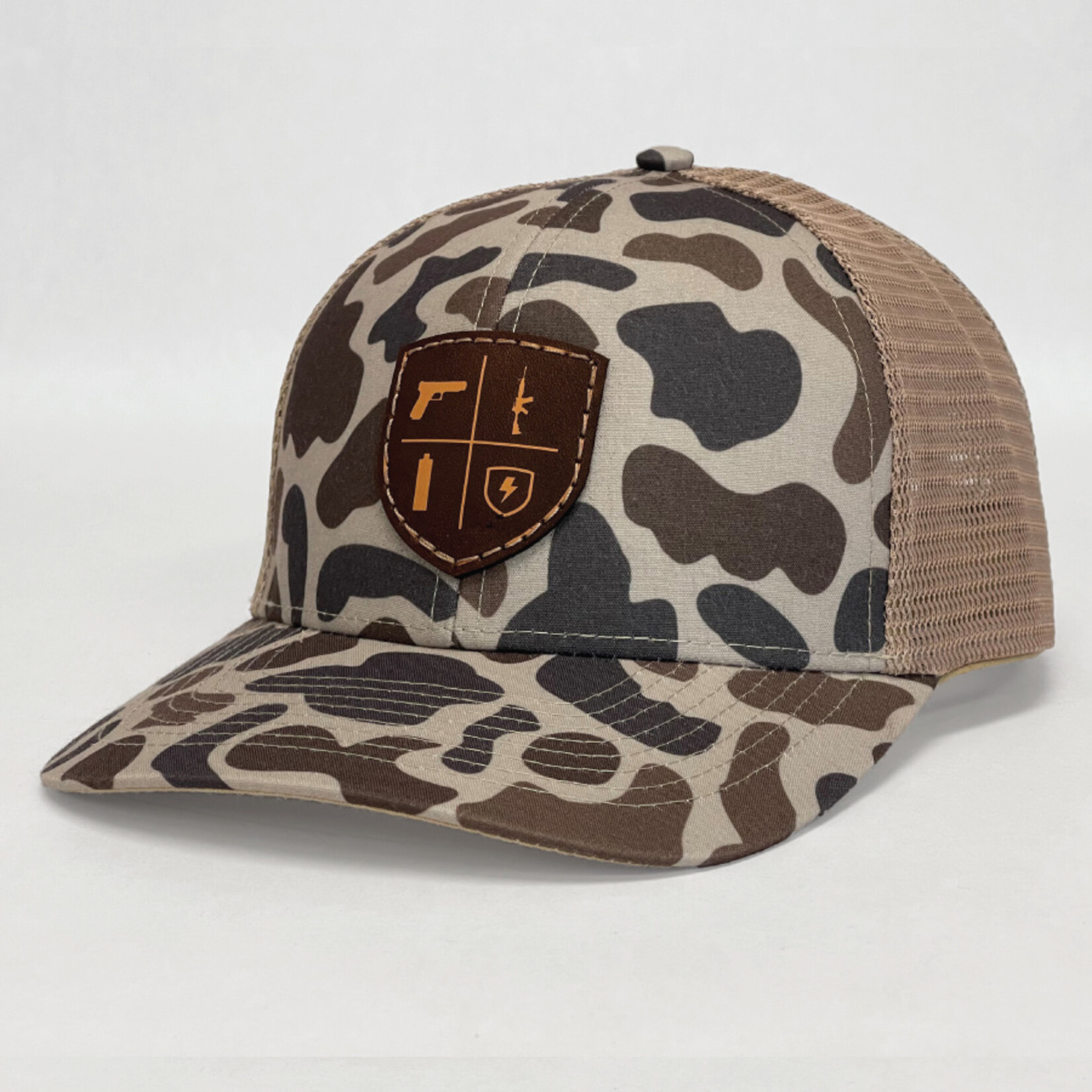 Slate Old's Cool Camo Leather Patch Hat