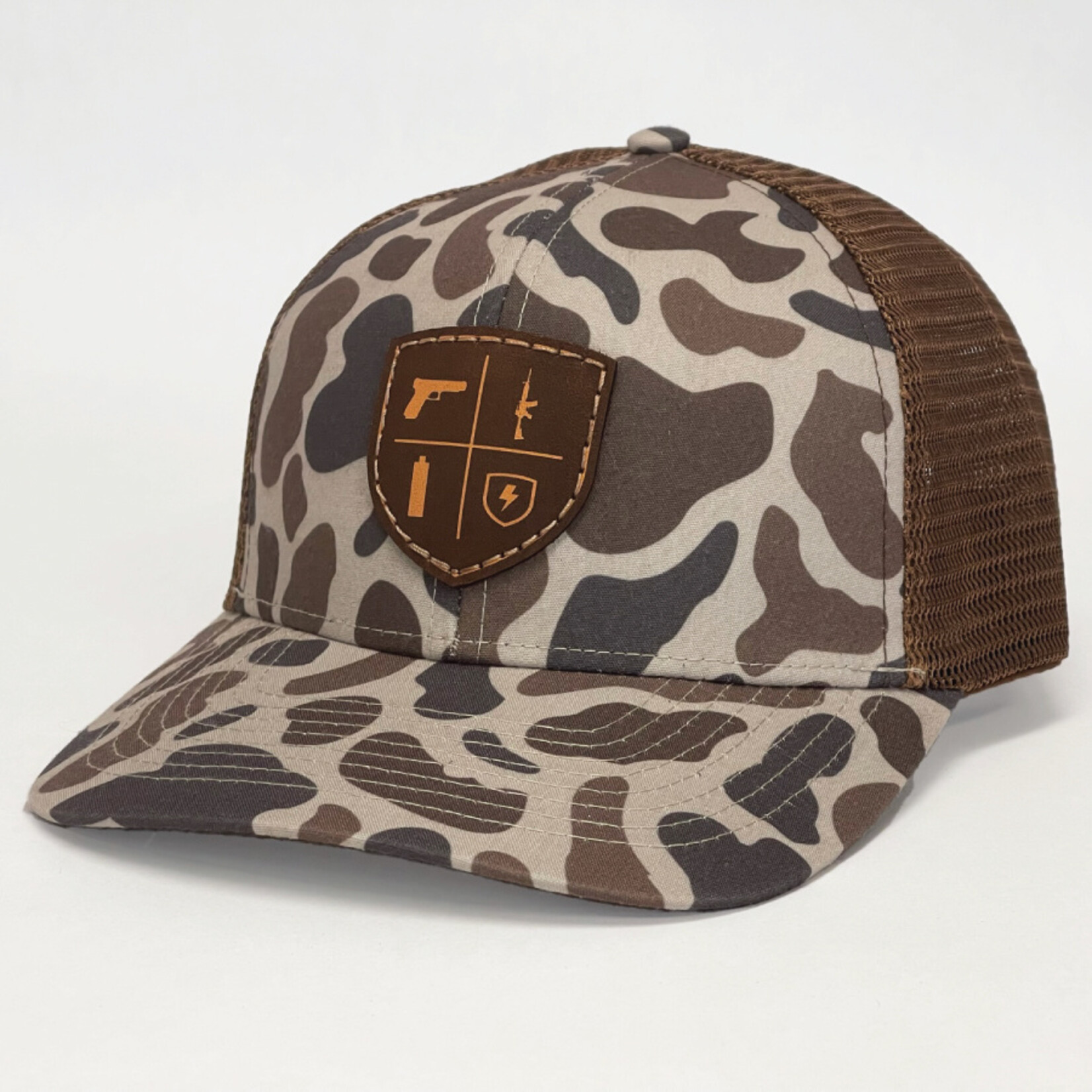 Lost Hat Co. Slate Old's Cool Camo Leather Patch Hat