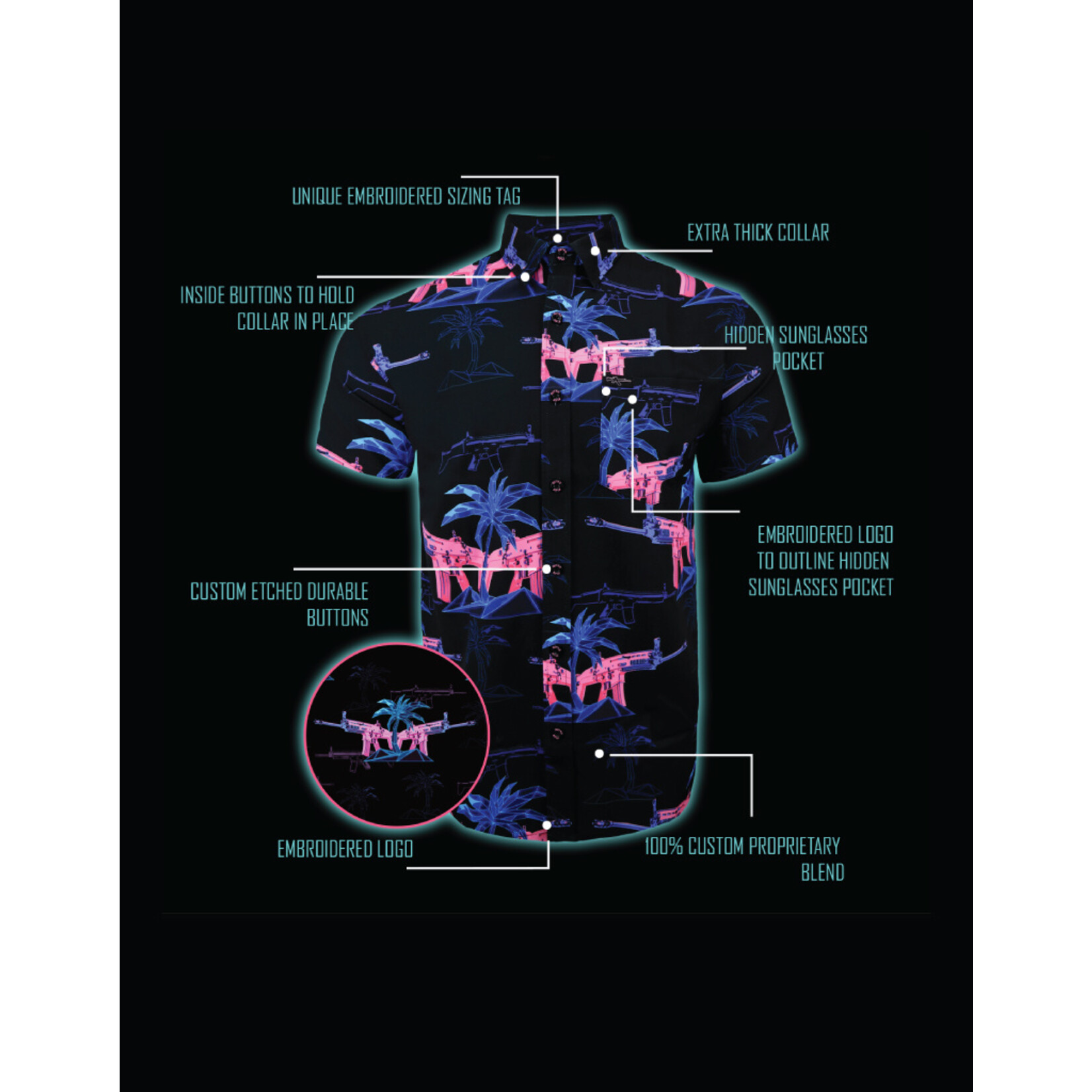 Retro Rifle Blueprint Hawaiian Shirt