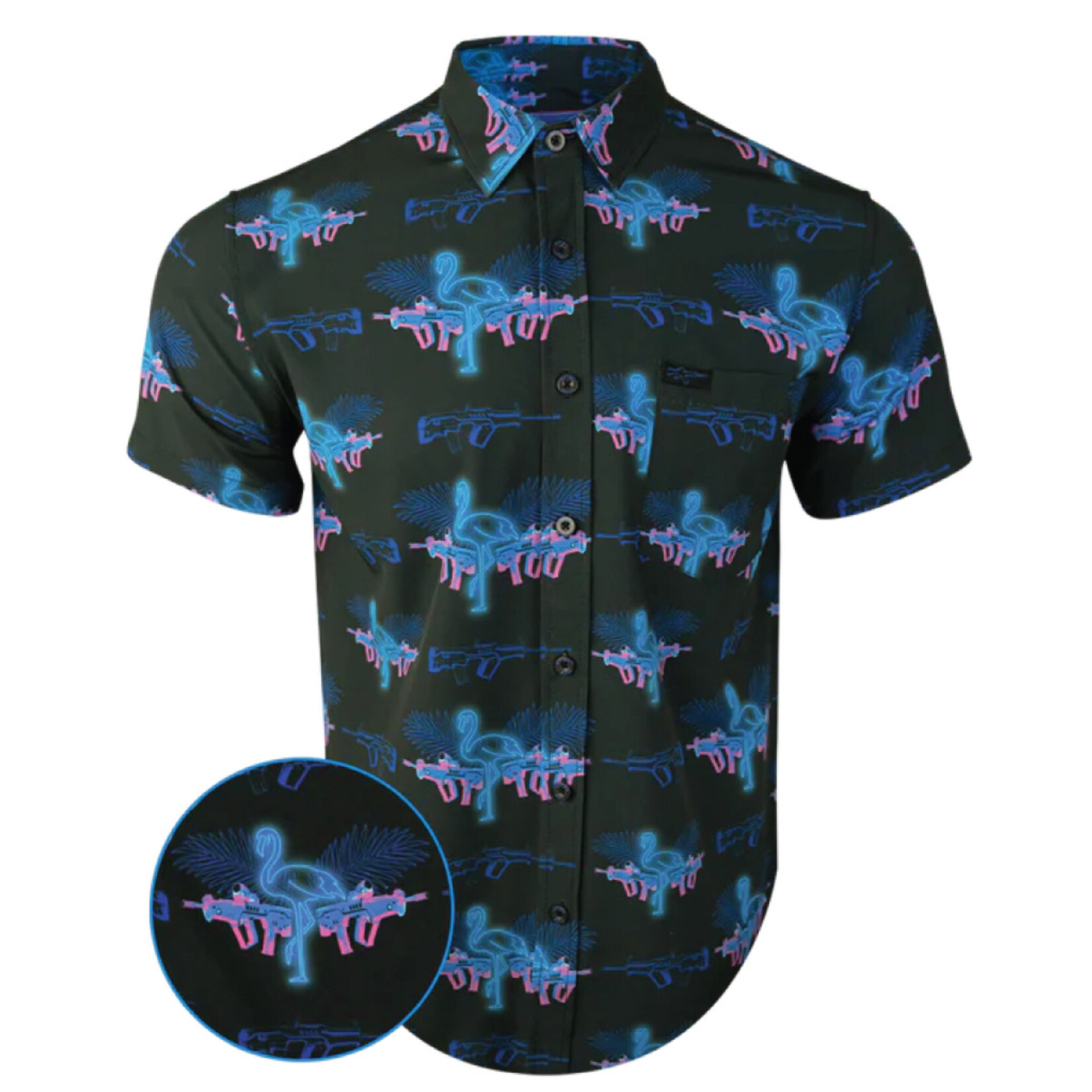 Retro Rifle Da Flamingo Hawaiian Shirt