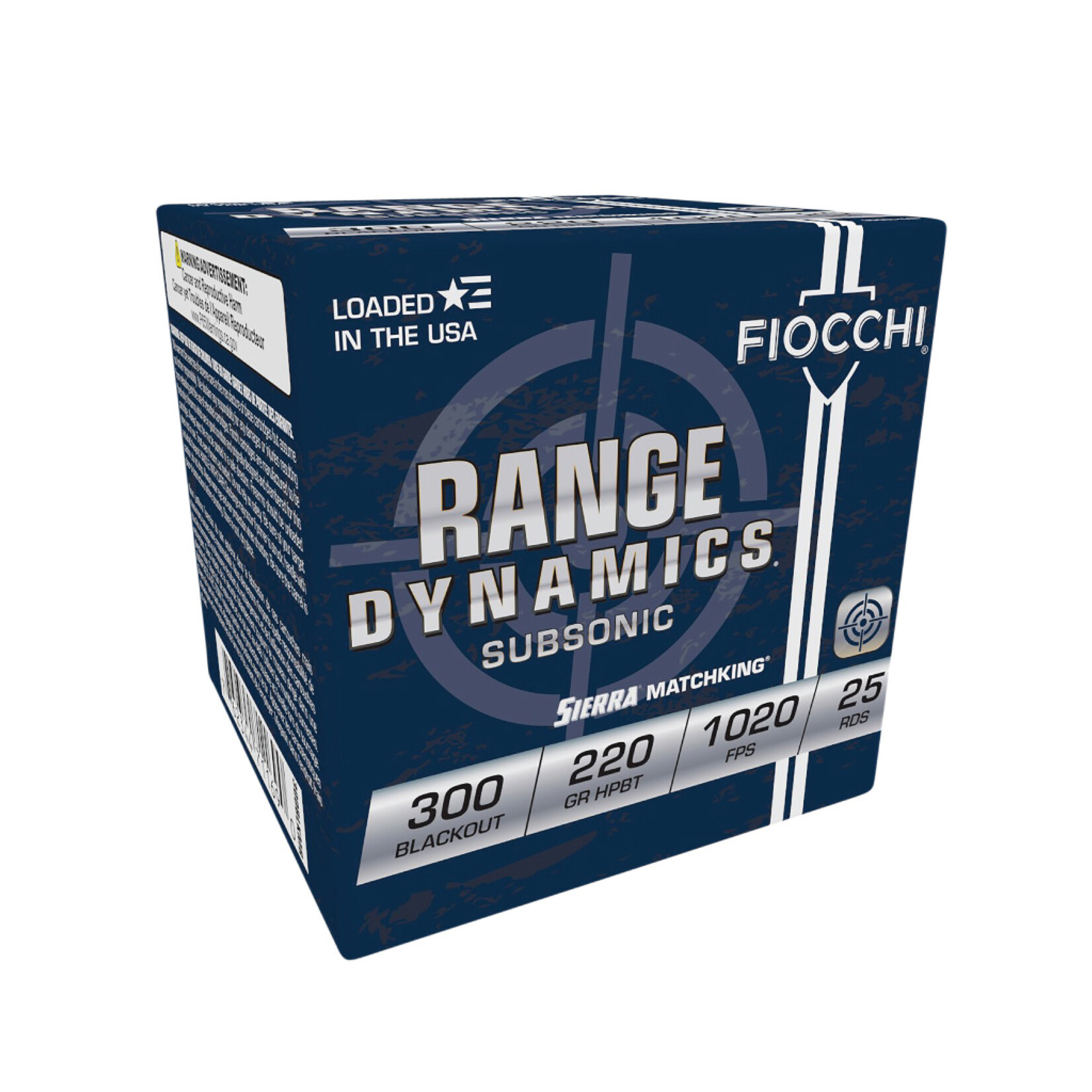 Fiocchi 300 Blackout 220gr Sierra MatchKing BTHP Subsonic 25rd Box