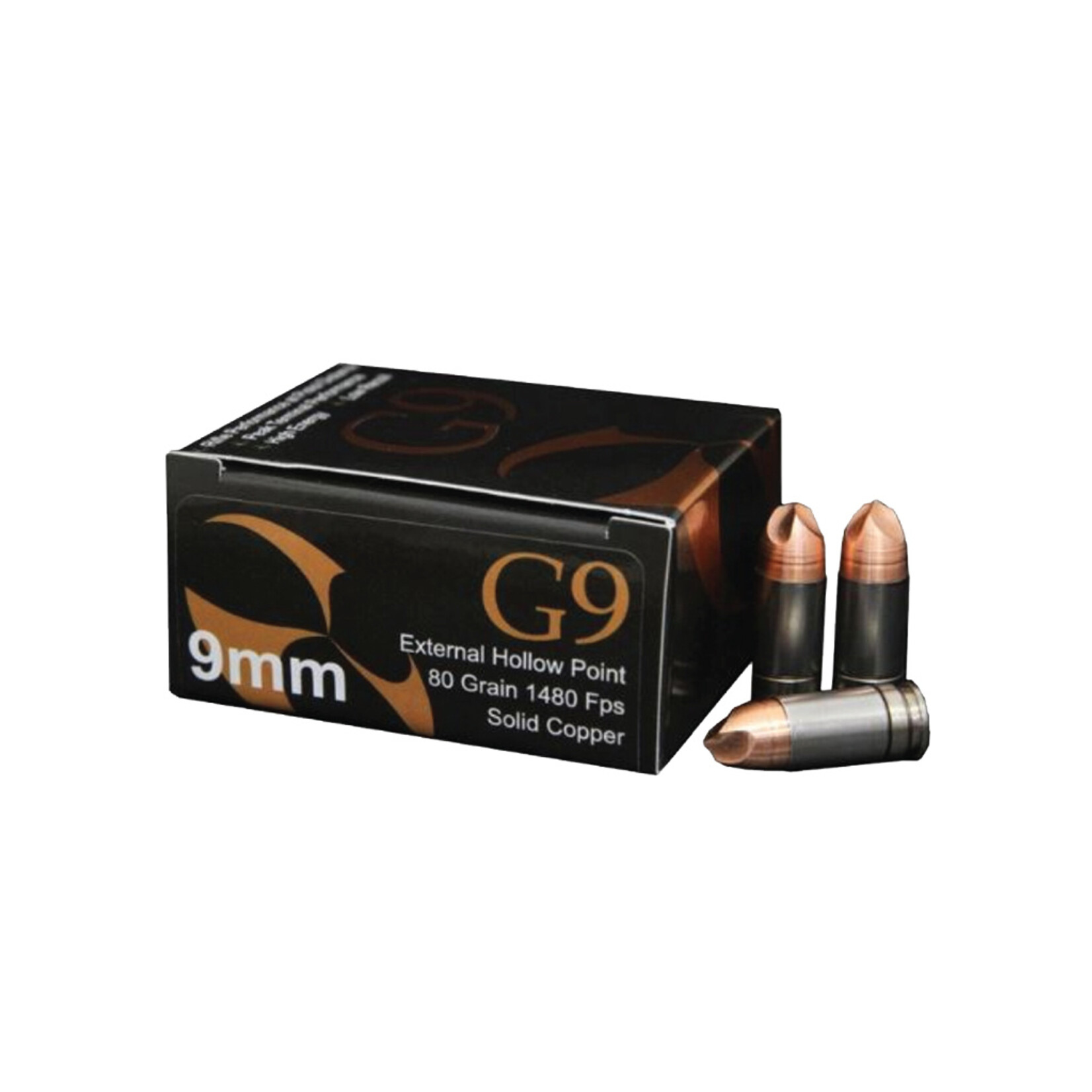 G9 Munitions 9mm 80gr External Hollow Point 20rd Box