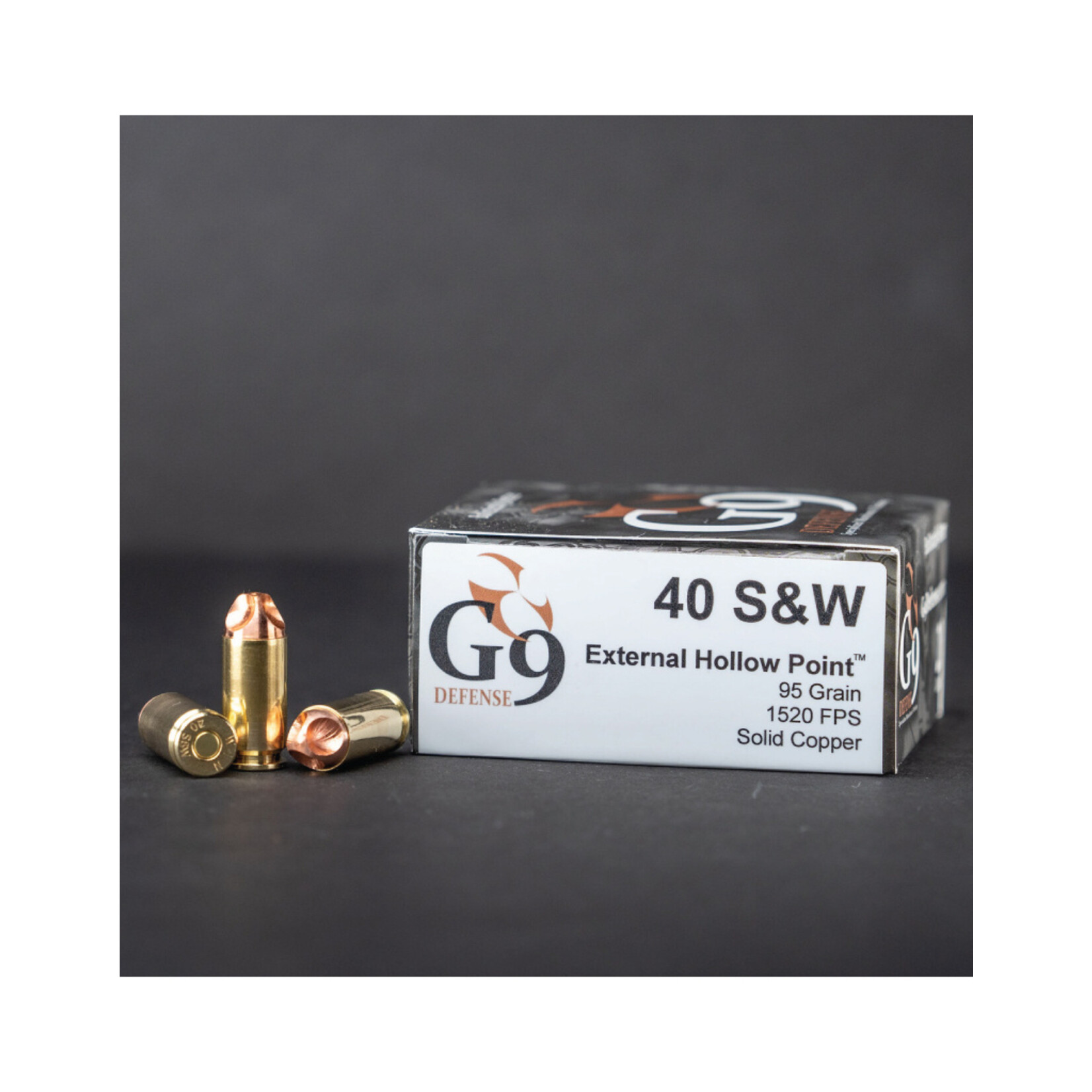 G9 Munitions 40 S&W 95gr External Hollow Point 20rd Box