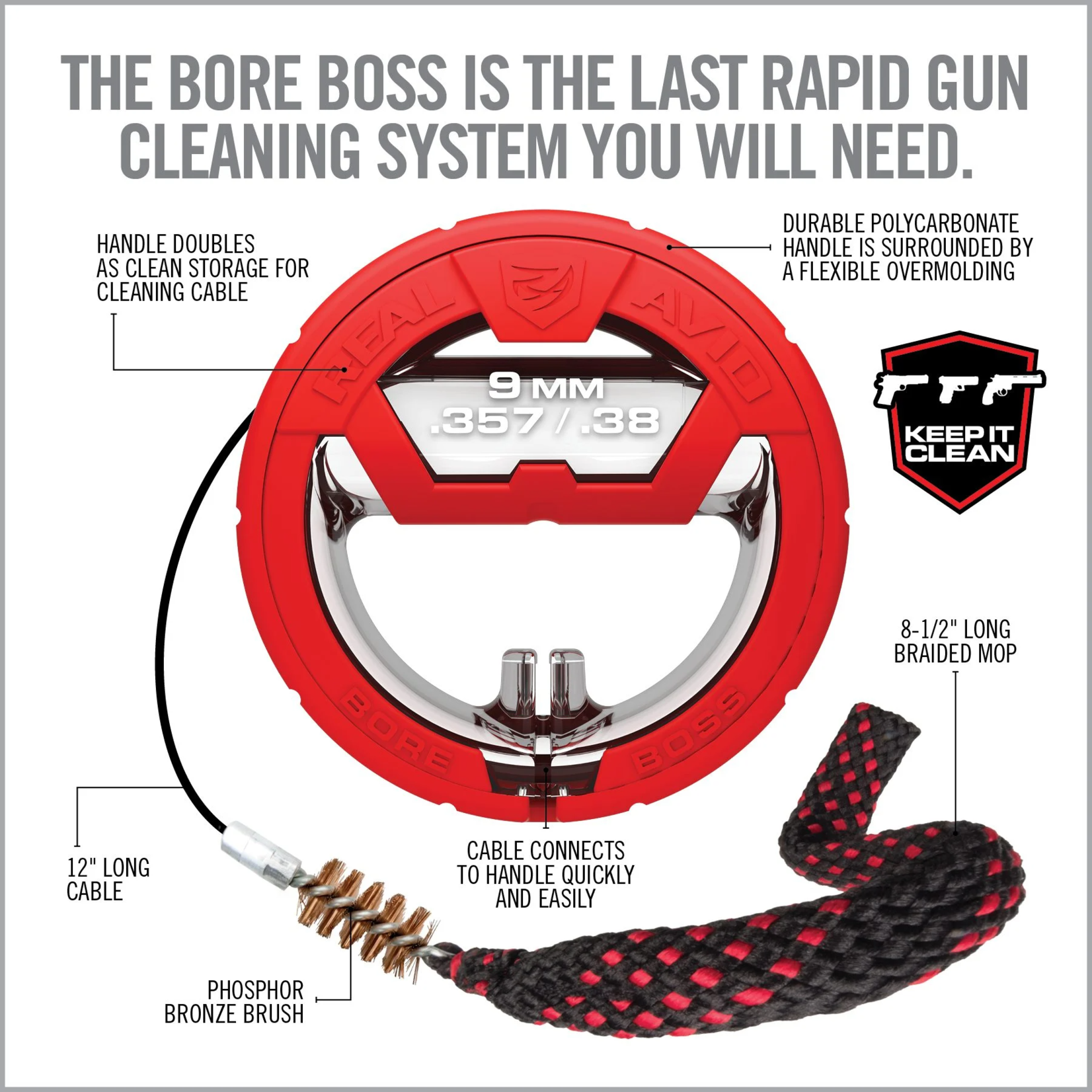 Real Avid Bore Boss - .357CAL/.38CAL/9MM