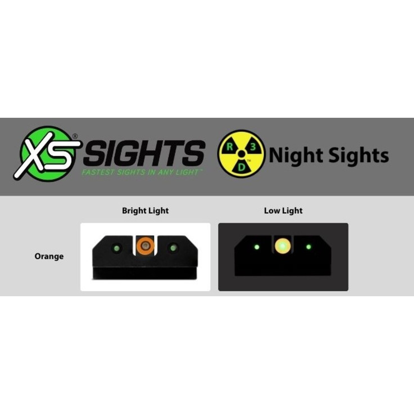 XS Sights R3D RAM NS Orange Sig,Sprg,FN