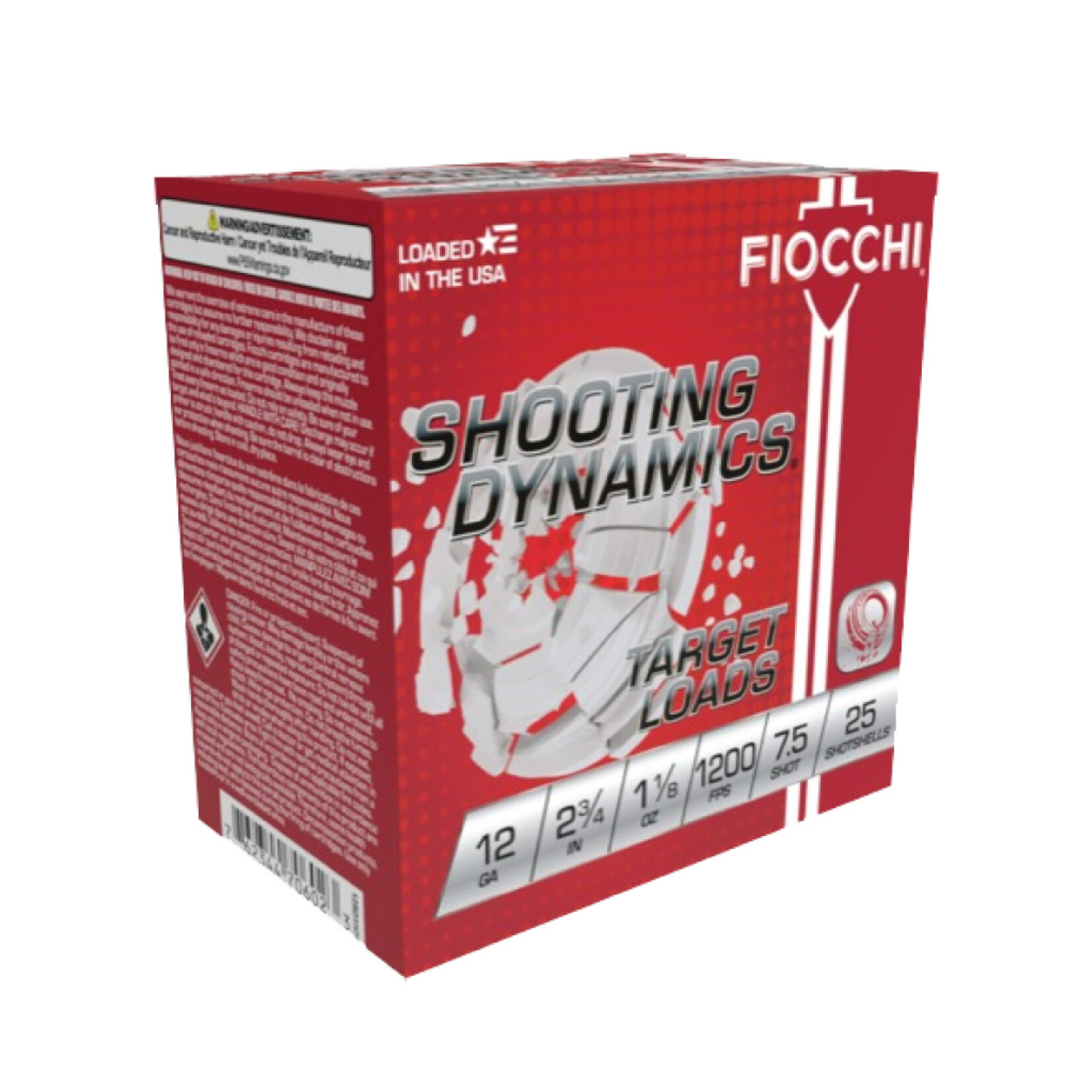 Fiocchi 12ga 2 3/4 1 1/8oz 7.5 Shot 25rd Box