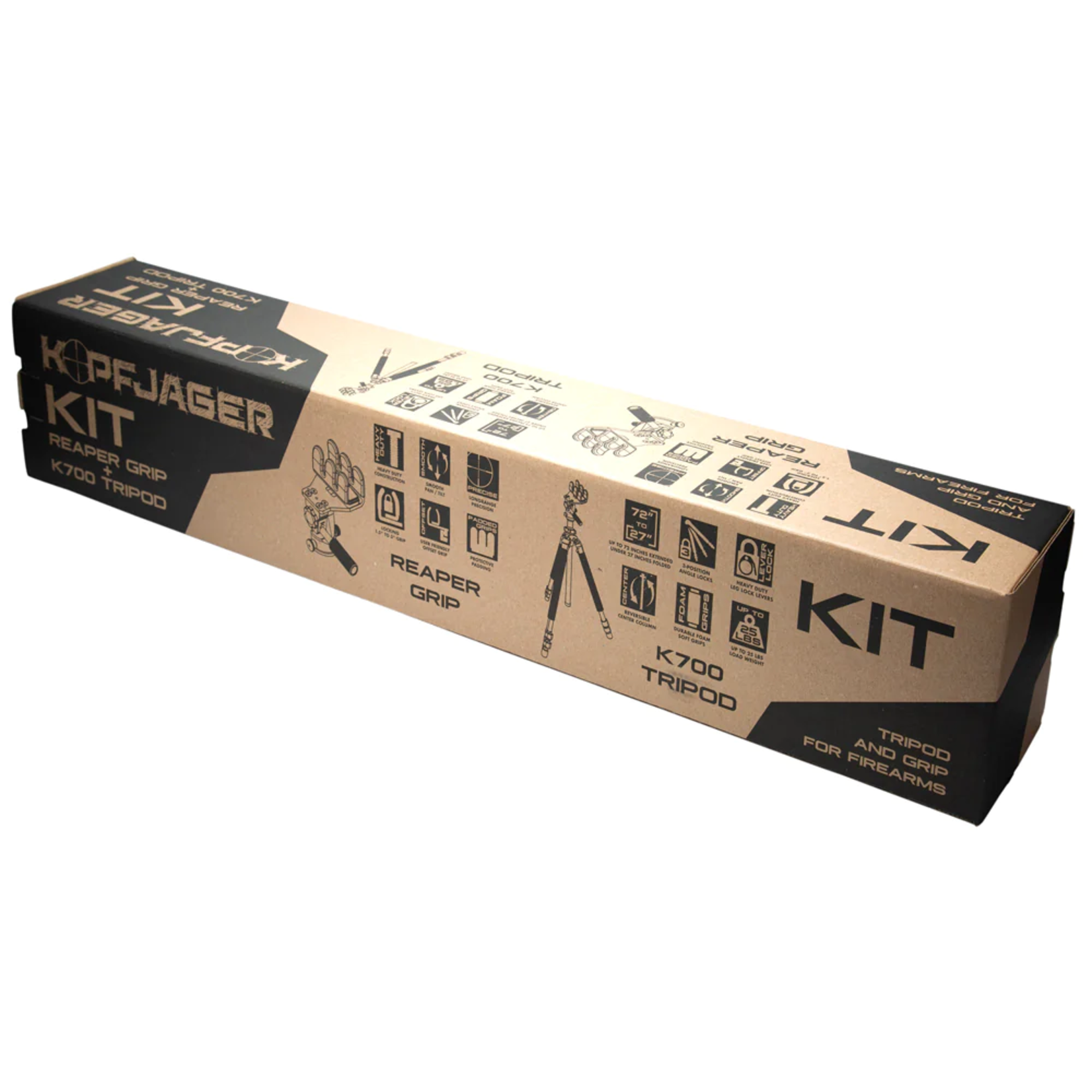 Kopfjager K700 AMT Tripod Kit with Reaper Grip - Aluminum